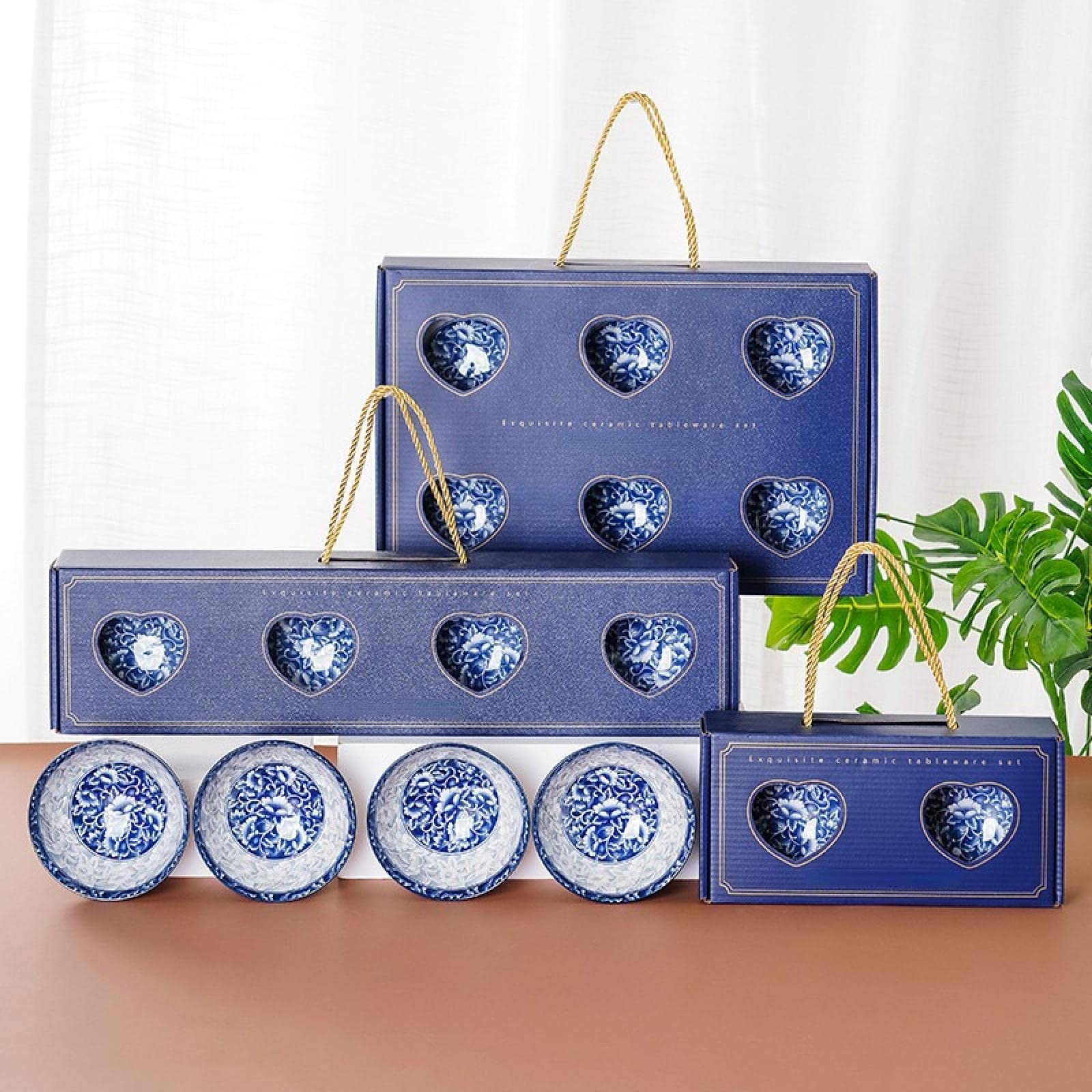 Premium Blue and White Porcelain Chopsticks Set with Gift Box - Elegant Asian Tableware for Sushi, Ramen, and Home Dining