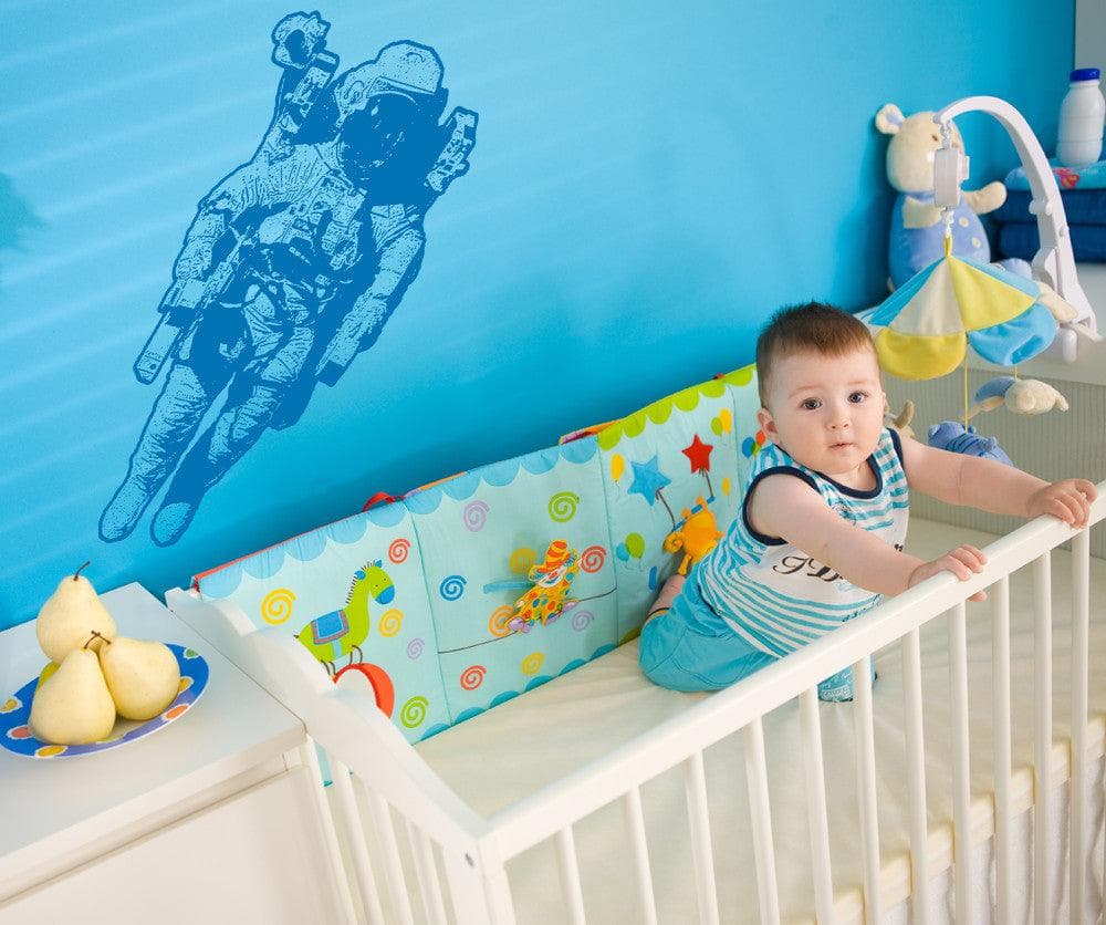 Vinyl Wall Decal Sticker - Flying Astronaut Space Theme Removable Art for Kids Room & Nursery Decor - #OS_AA174