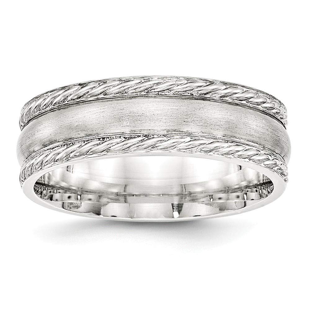 925 Sterling Silver Engravable 6mm Brushed Fancy Band Ring for Women - Size 7-13.5 - Elegant Jewelry Gift for Anniversary, Birthday & Wedding - Perfect for Everyday Wear & Special Occasions