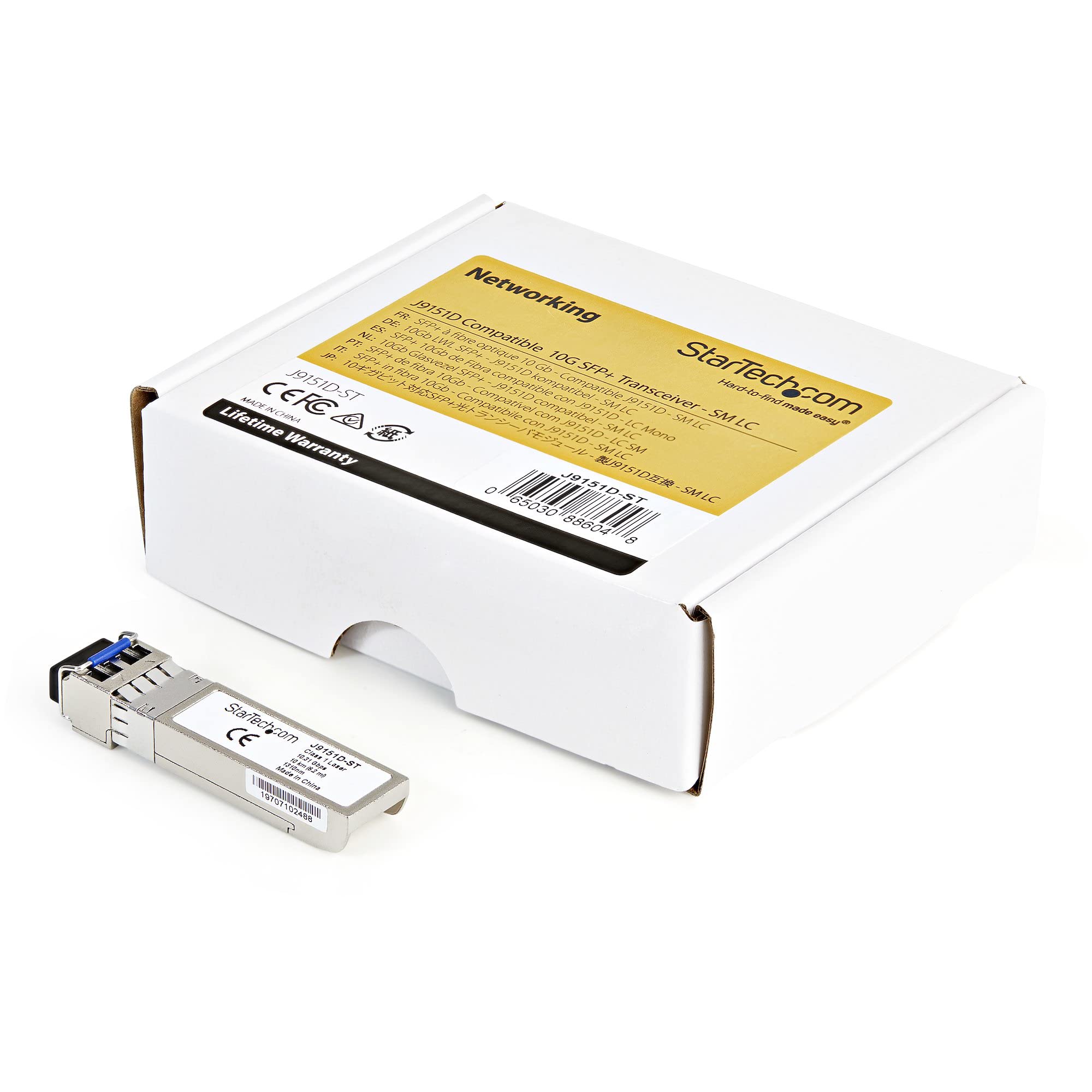 StarTech.com HPE J9151D Compatible SFP+ Module - 10GBASE-LR 10GbE Single Mode Fiber Optic Transceiver - 10G Ethernet SFP+ LC 10km 1310nm - DDM Support for HPE 2540, 2920, 2930M (J9151D-ST) - Ideal for Data Centers, Enterprise Networks & High-Speed Connectivity