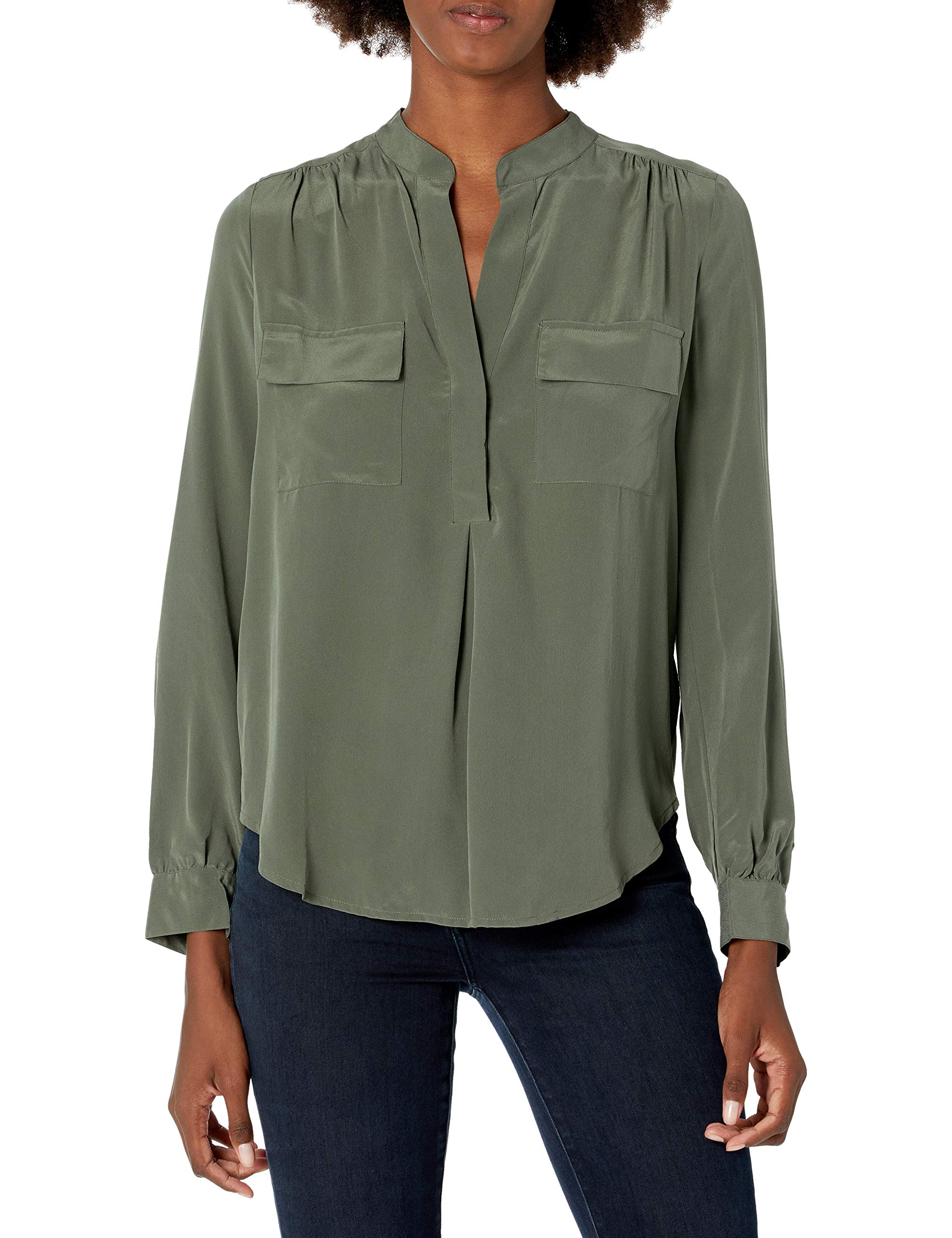 Elegant Women's Long Sleeve Silk Blouse - Soft & Luxurious Silk Shirt for Work, Office & Special Occasions