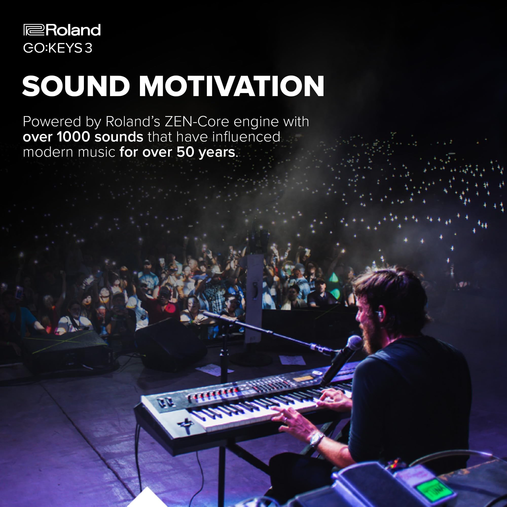 Roland GO:KEYS 3 61-Key Portable Music Keyboard with Built-In Stereo Speakers | Bluetooth Audio & MIDI Connectivity | Ideal for Home Studio, Live Performance & Music Learning - Dark Red