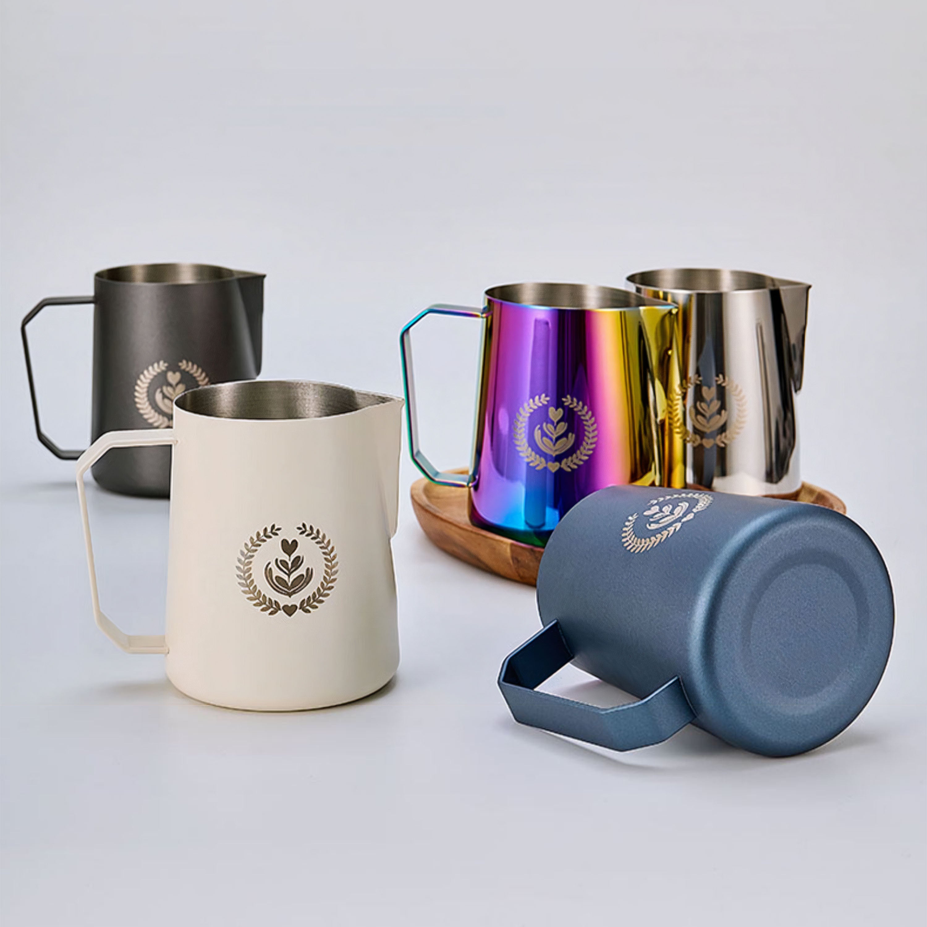 Premium Stainless Steel Latte Art Milk Pitcher - 12oz Barista Coffee Frothing Jug for Perfect Foam & Espresso Drinks - Ideal for Home & Cafe Use