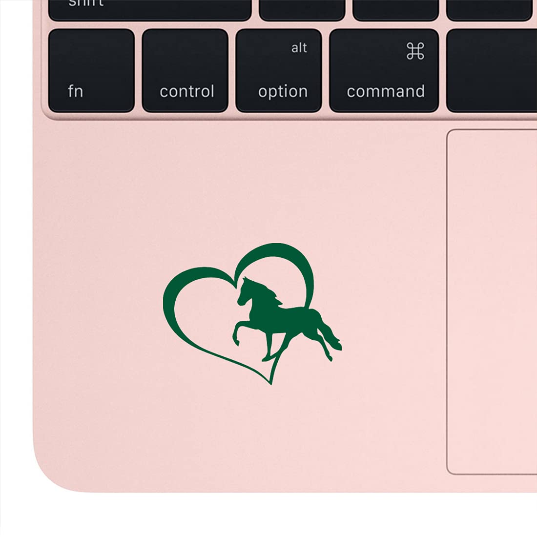 Premium Waterproof Vinyl Decal Stickers - Horse Love Heart (Green) Set of 2 - Durable Laptop, Phone, Helmet & Car Window Stickers - Perfect for Bumpers, Mugs, Cups, Doors & Wall Decor - Great for Equestrian Lovers & Home Office Decoration