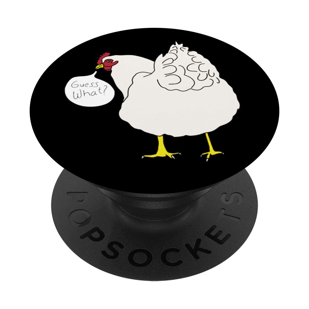 Guess What Chicken Butt Funny Graphic Cartoon PopSockets PopGrip - Swappable Phone Grip for iPhone, Samsung & Tablets - Perfect for Everyday Use, Commuting & Travel