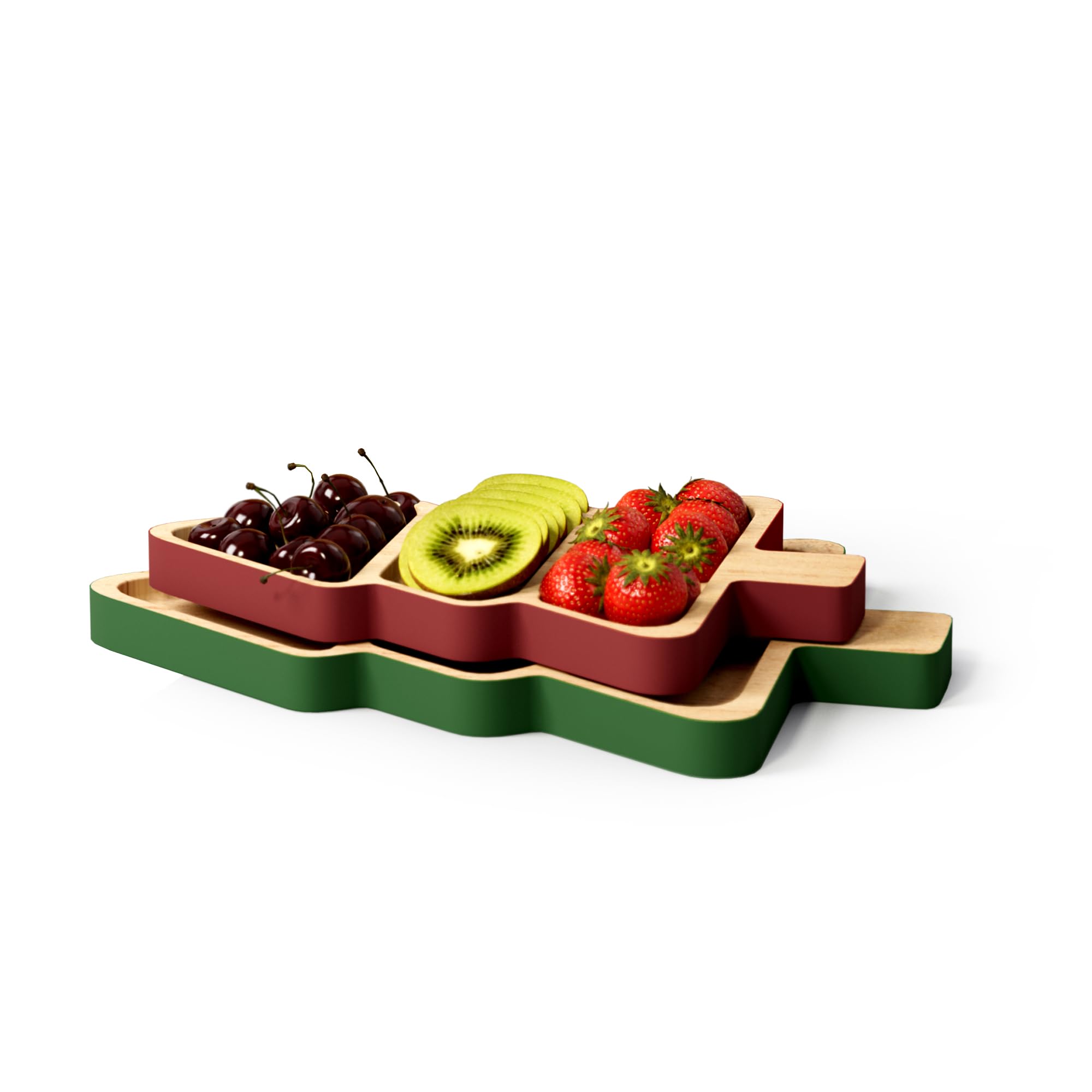 2-Piece Wooden Christmas Tree Shaped Serving Platter Set - Charcuterie Board for Cheese, Snacks & Desserts | Holiday Appetizer Tray with Gift Box - Perfect for Christmas Parties, Family Gatherings & Festive Entertaining