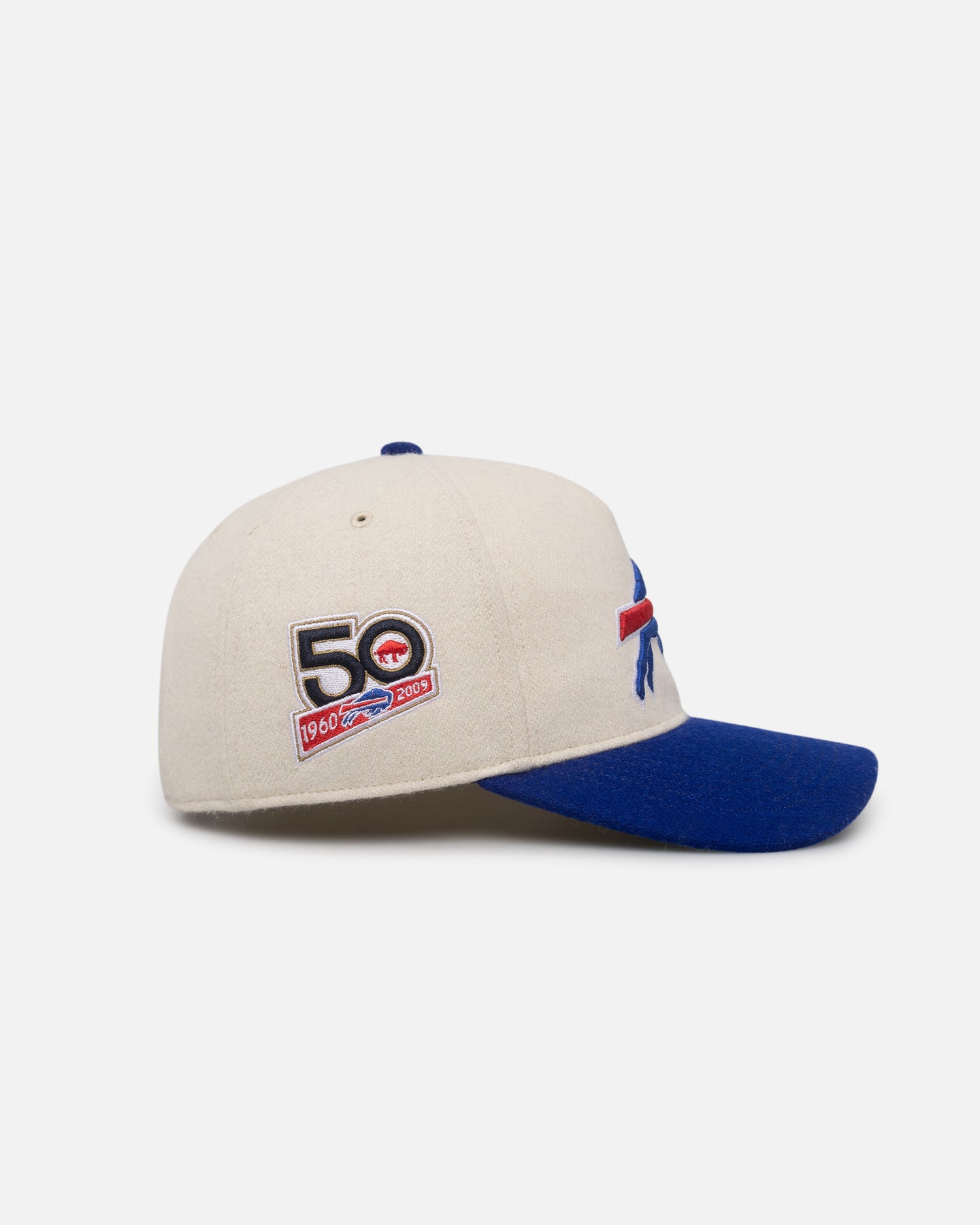47 Brand Buffalo Bills Legacy Wooly Sure Shot Snapback Hat - Natural/Royal Blue - Official NFL Team Logo - Perfect for Game Day & Casual Wear