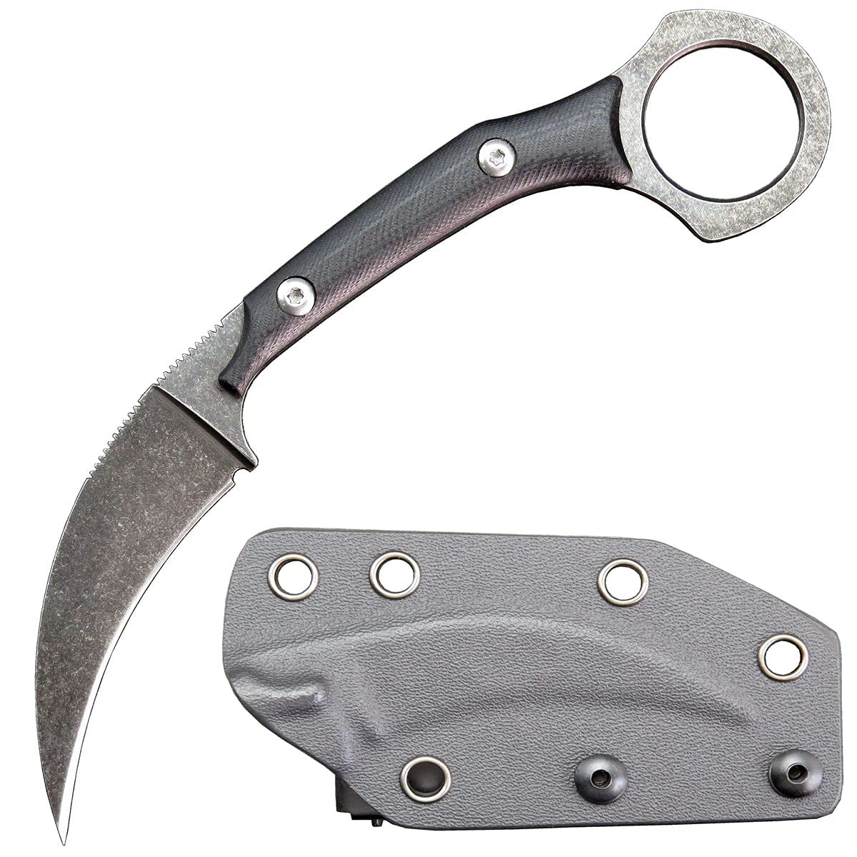 Ccanku C1151 Fixed Blade Knife - Premium D2 Steel Blade & G10 Handle - Tactical Survival Knife for Outdoor Camping, Hunting, Hiking, Bushcraft - EDC Tool (Black)