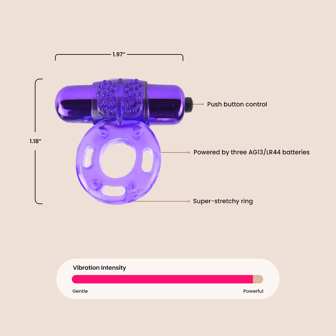 Fantasy C Ringz Vibrating Super Ring - Removable Bullet Vibrator for Couples | Waterproof & Rechargeable Adult Toy for Enhanced Pleasure | Perfect for Date Nights & Spicing Up Your Relationship