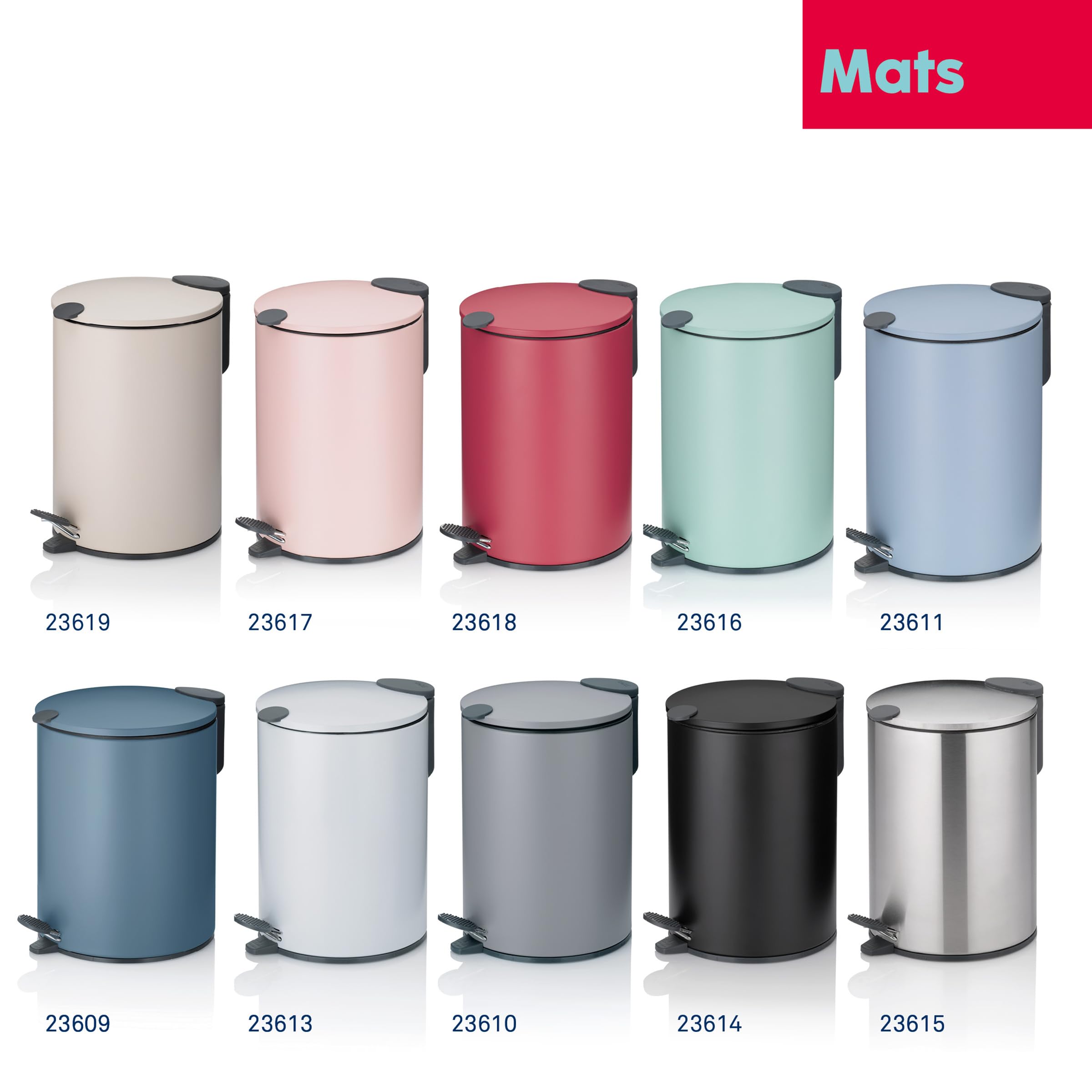 Premium Metal Kela Bin - Durable Red Trash Can for Home, Office & Outdoor Use - One Size Fits All - Perfect for Kitchen, Bathroom, Garage & Camping