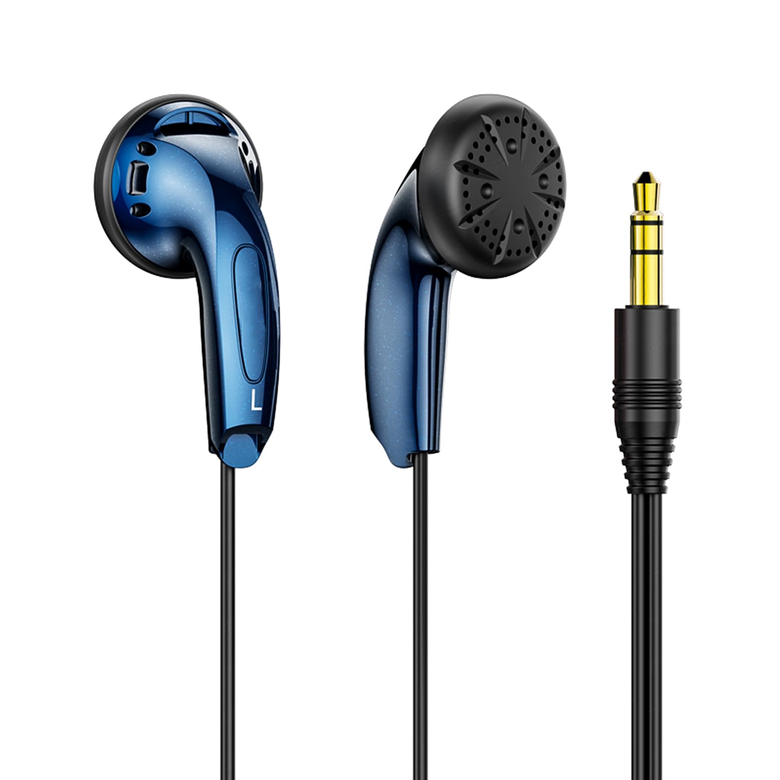 Yuandao 3.5mm Wired Earbuds - HiFi Audiophile Earphones with Deep Bass, No Mic, Stereo Sound | Compatible with iPhone, Android, PC, MacBook, Laptop, Tablet | Perfect for Music, Gaming & Work | 5-Year Warranty