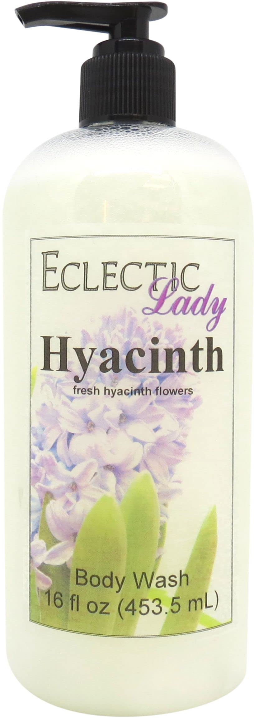 Hyacinth Scented 3-in-1 Liquid Pearl Body Wash - Bubble Bath, Hand Soap & Shower Gel | Phthalate-Free, Handcrafted in USA | 16 oz Floral Bath & Body Care for Women