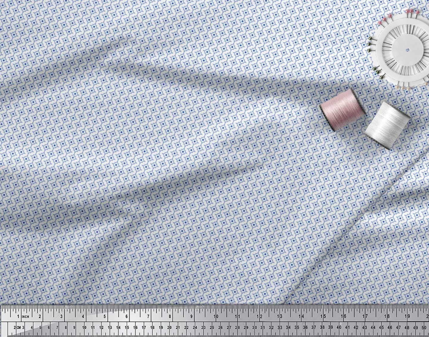 Soimoi Moss Georgette Brown Fabric by The Yard - 42 Inch Wide Printed Fabric with Playful Dot & Floral Small Print - Perfect for Dresses, Blouses, Scarves and DIY Craft Projects