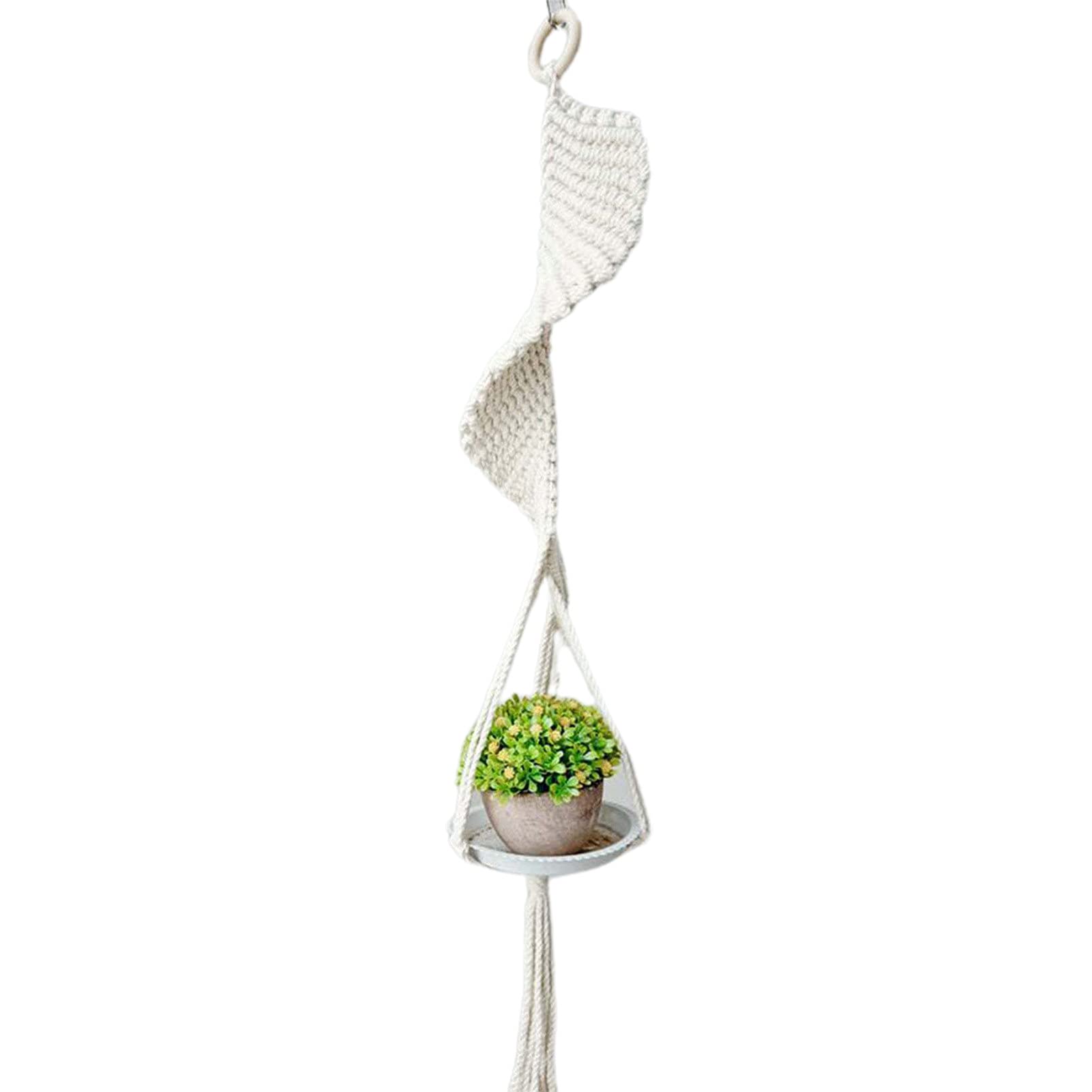 IKAXIYO Hand-Woven Cotton Hanging Planter with Tassels - Macrame Plant Hanger for Indoor/Outdoor Plants - Boho Home Decor for Garden, Balcony & Patio