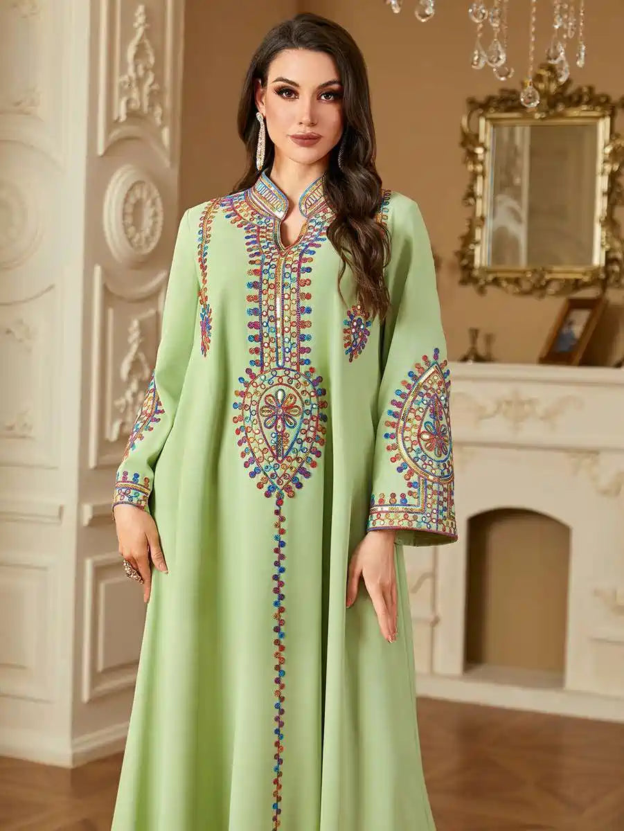 Elegant Eid Dress for Women - Embroidered Caftan Kaftan Dress #254219 | Perfect for Eid Celebrations, Weddings & Special Occasions
