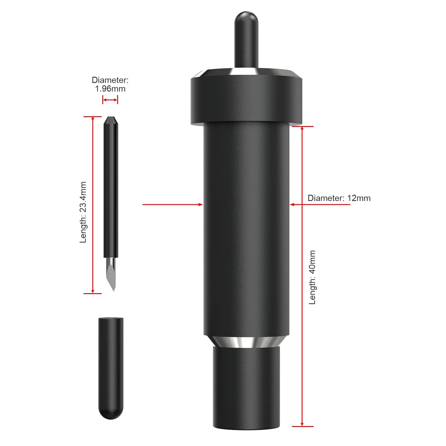 Deep Point Blade & Housing for Cricut Maker 3/Maker/Explore 3/Air 2/Air/One - Black - Premium Cutting Tool for Thick Materials Like Craft Foam, Chipboard, Leather, Vinyl - Perfect for DIY Crafts, Scrapbooking & Home Decor Projects