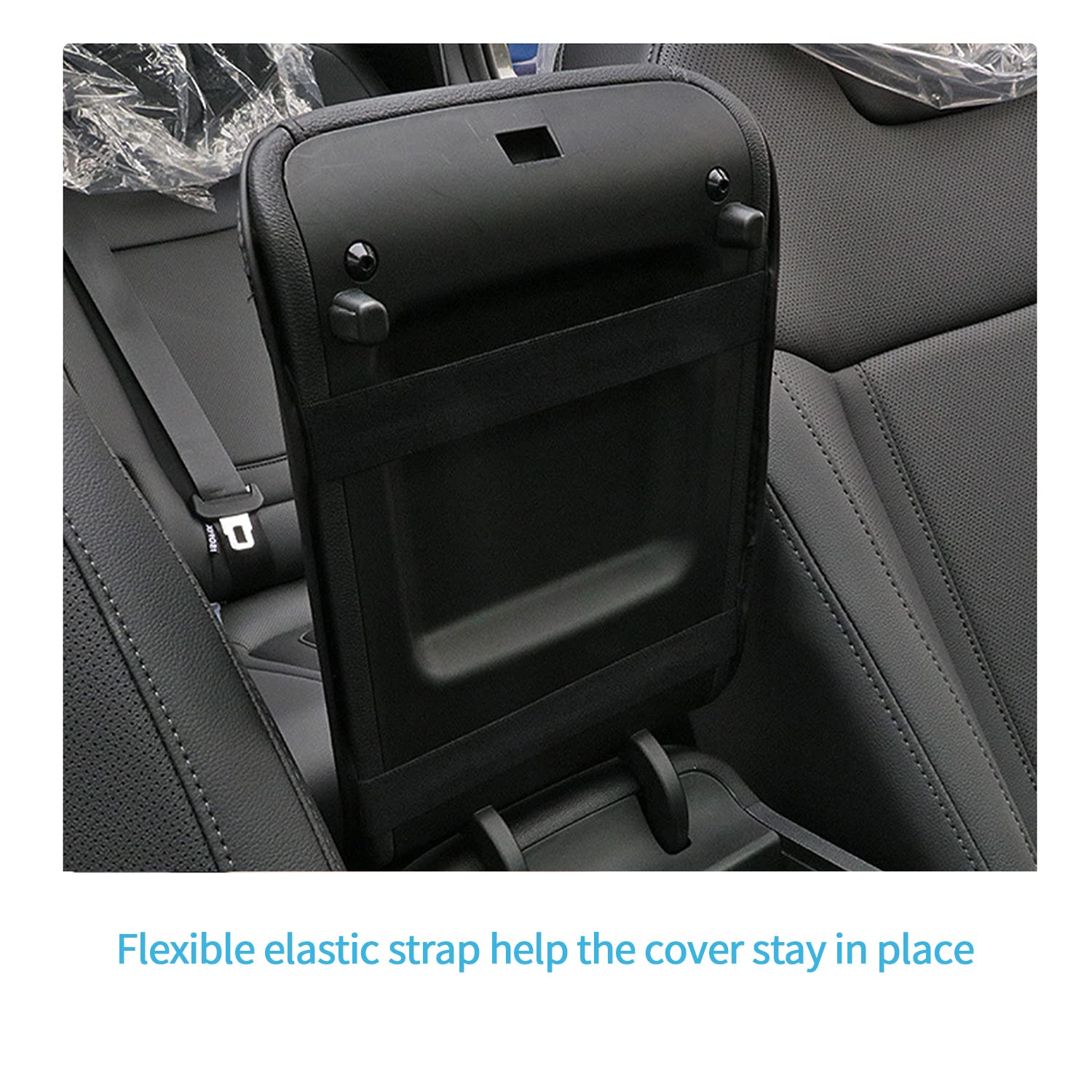 2022-2023 Santa Cruz Pickup Truck Center Console Cover - Premium Leather Armrest Protector & Seat Box Cover - Interior Accessories for Hyundai Santa Cruz (Black) - Perfect for Road Trips & Daily Commute Protection