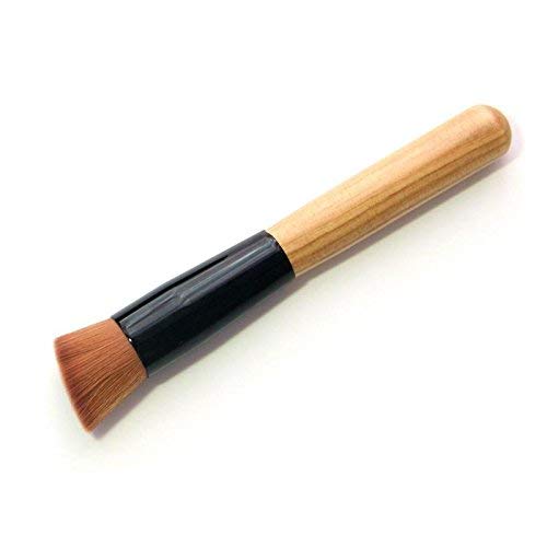 Brain Freezer Makeup Brush Set - Liquid Foundation Blending & Blush Brush with Wood Handle & Sponge | Perfect for Professional Makeup Application & Travel Beauty Kit