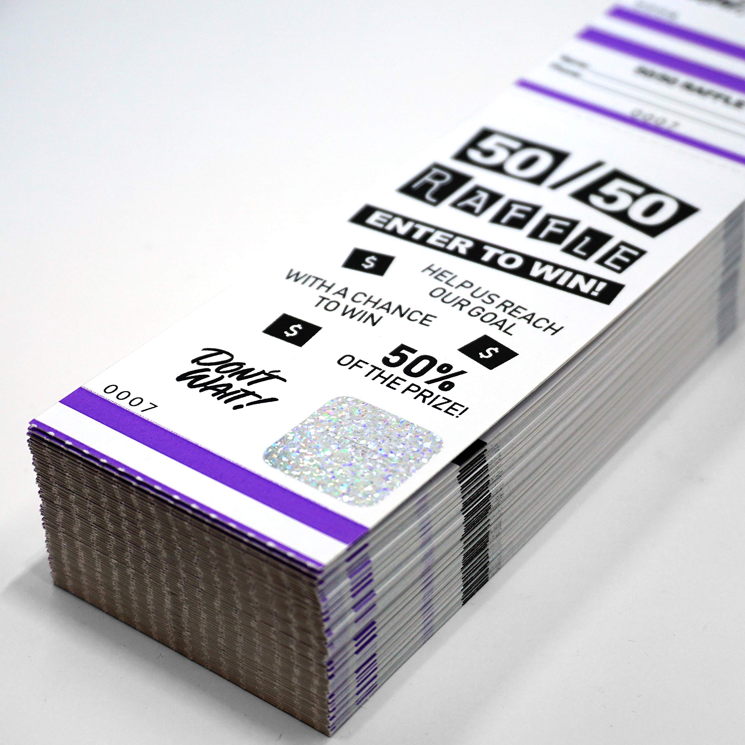 Premium 50/50 Raffle Tickets Box - 300 Purple Event Tickets for Fundraising & Charity Events | Fast, Secure Printing by MyZone | Perfect for School Auctions, Church Bazaars & Community Fundraisers