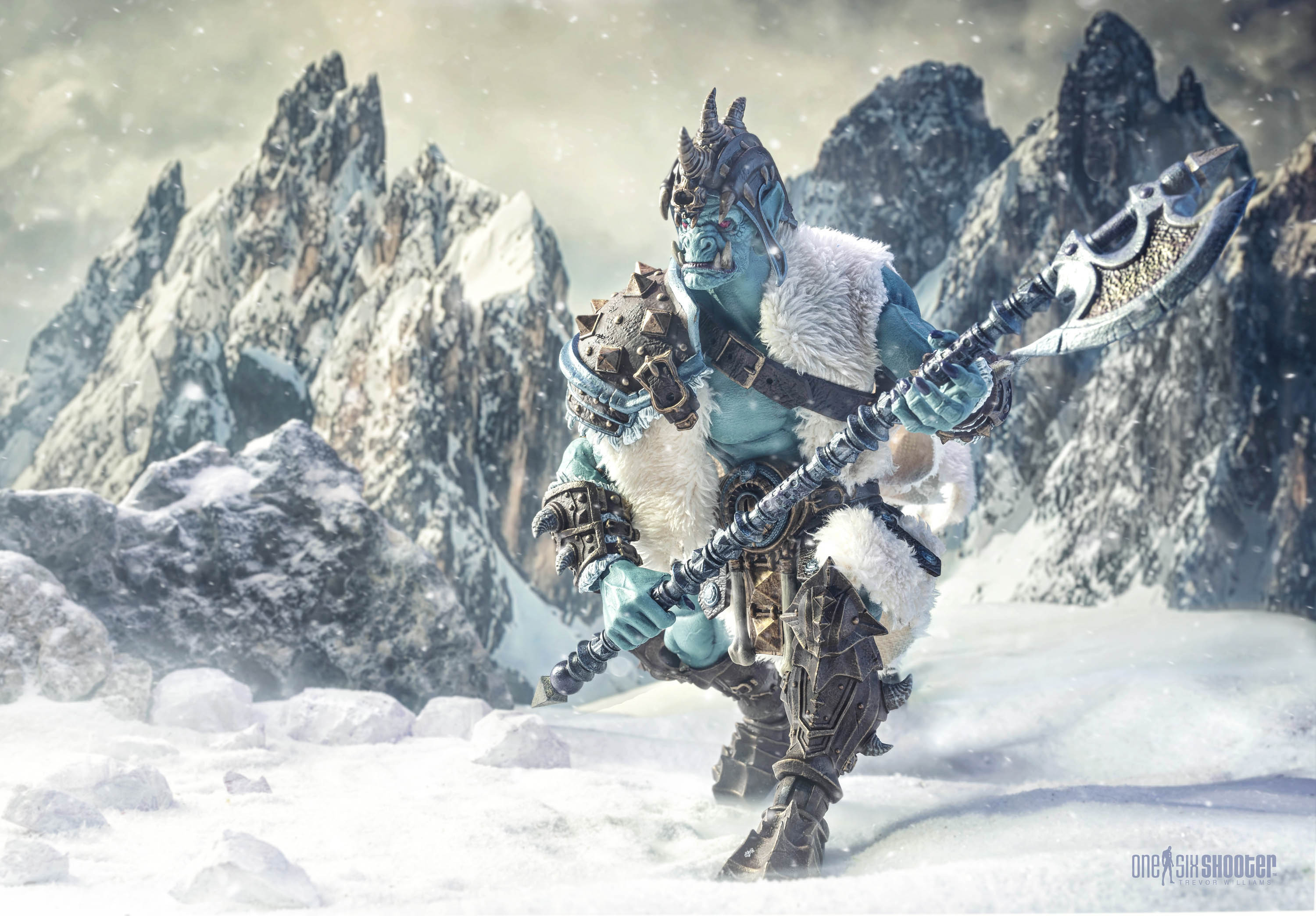 Mythic Legions: Ashes of Agbendor Frost Ogre Action Figure - Preorder for Collectors | Fantasy Battle Scenes & Display