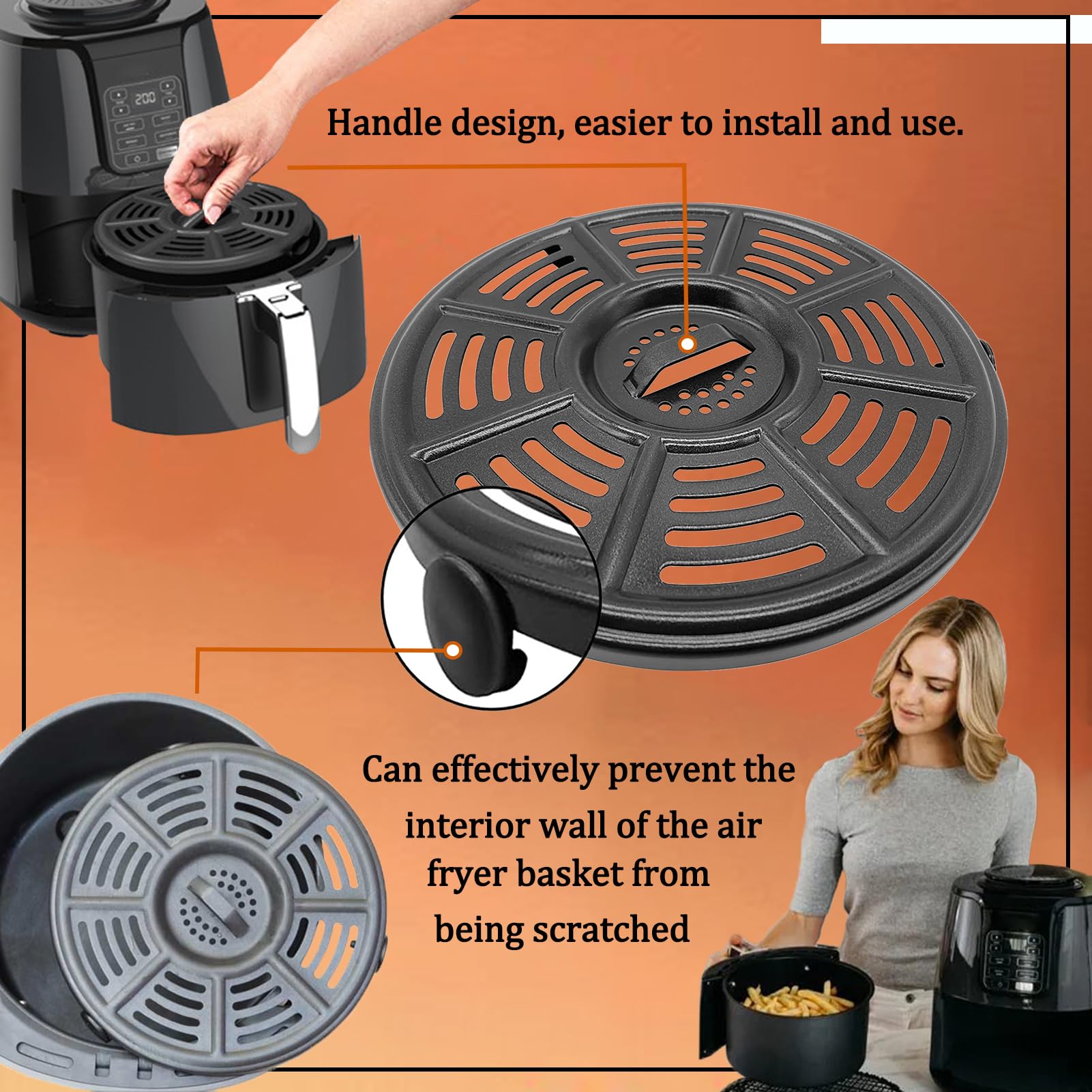 5.5QT Air Fryer Crisper Tray for Ninja AF161 5.5 Quart Air Fryers - Upgraded Nonstick Dishwasher Safe Grill Pan & Crisper Plate Rack Insert | Perfect for Healthy Cooking, Crispy Snacks & Family Meals