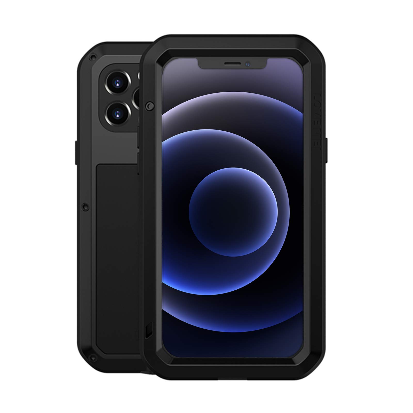 Shockproof iPhone 12 Pro Max Case with Aluminum Frame & Gorilla Glass - Heavy Duty Protective Cover for iPhone 12 Pro Max 6.7
