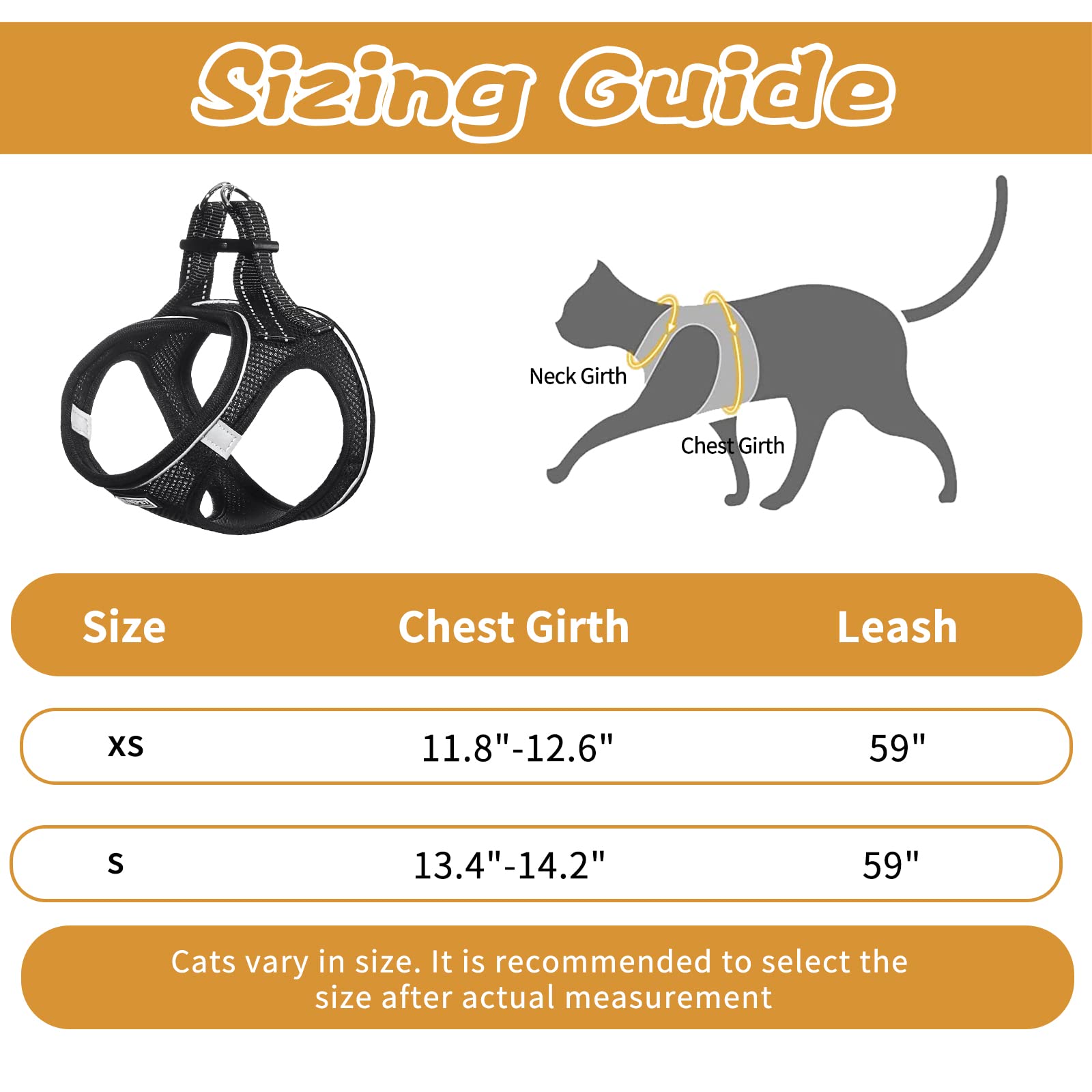 Escape-Proof Cat Harness and Leash Set - Soft Adjustable Kitten Vest with Reflective Strips for Safe Walking | Perfect for Small Dogs & Puppies | Ideal for Outdoor Adventures, Night Walks & Vet Visits