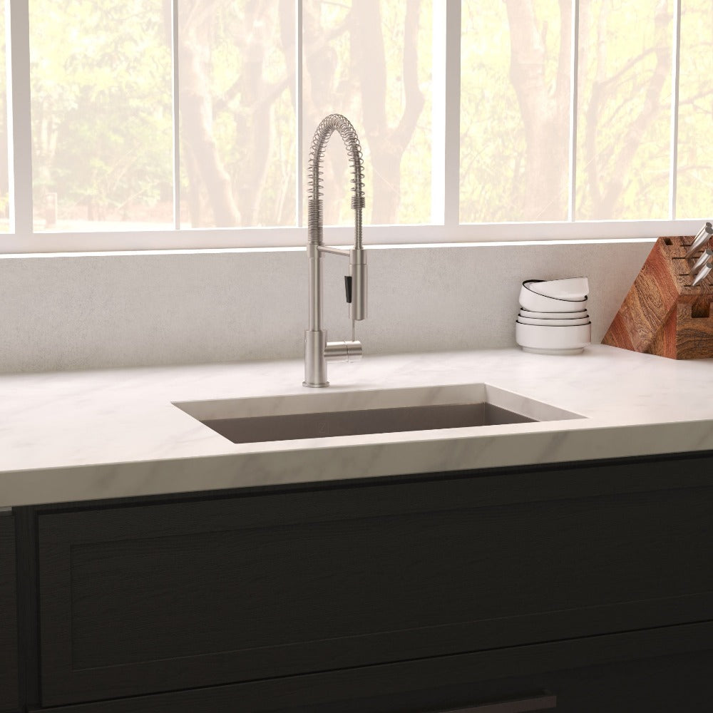 ZLINE 36 Inch Meribel Undermount Single Bowl Kitchen Sink - Satin Stainless Steel with Bottom Grid (SRS 36S) | Perfect for Modern Farmhouse & Commercial Kitchens