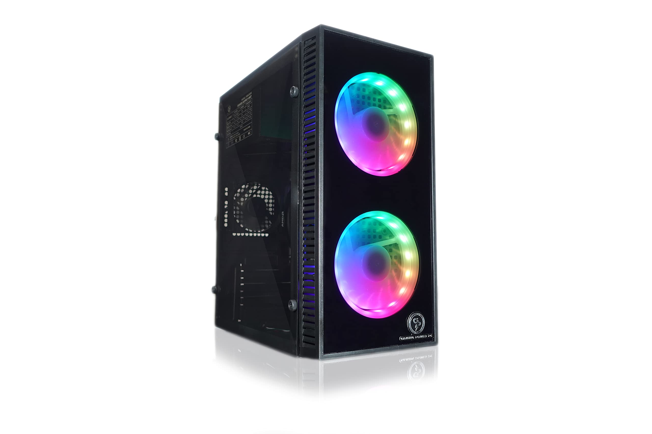 GAMINGPOWERPC G1 Gaming Desktop PC - AMD Ryzen 5 5600G 3.9GHz, 8GB DDR4 RAM, 256GB SSD, Radeon Graphics, RGB Lighting, WiFi, Windows 11 - Perfect for Esports, Streaming & VR Gaming