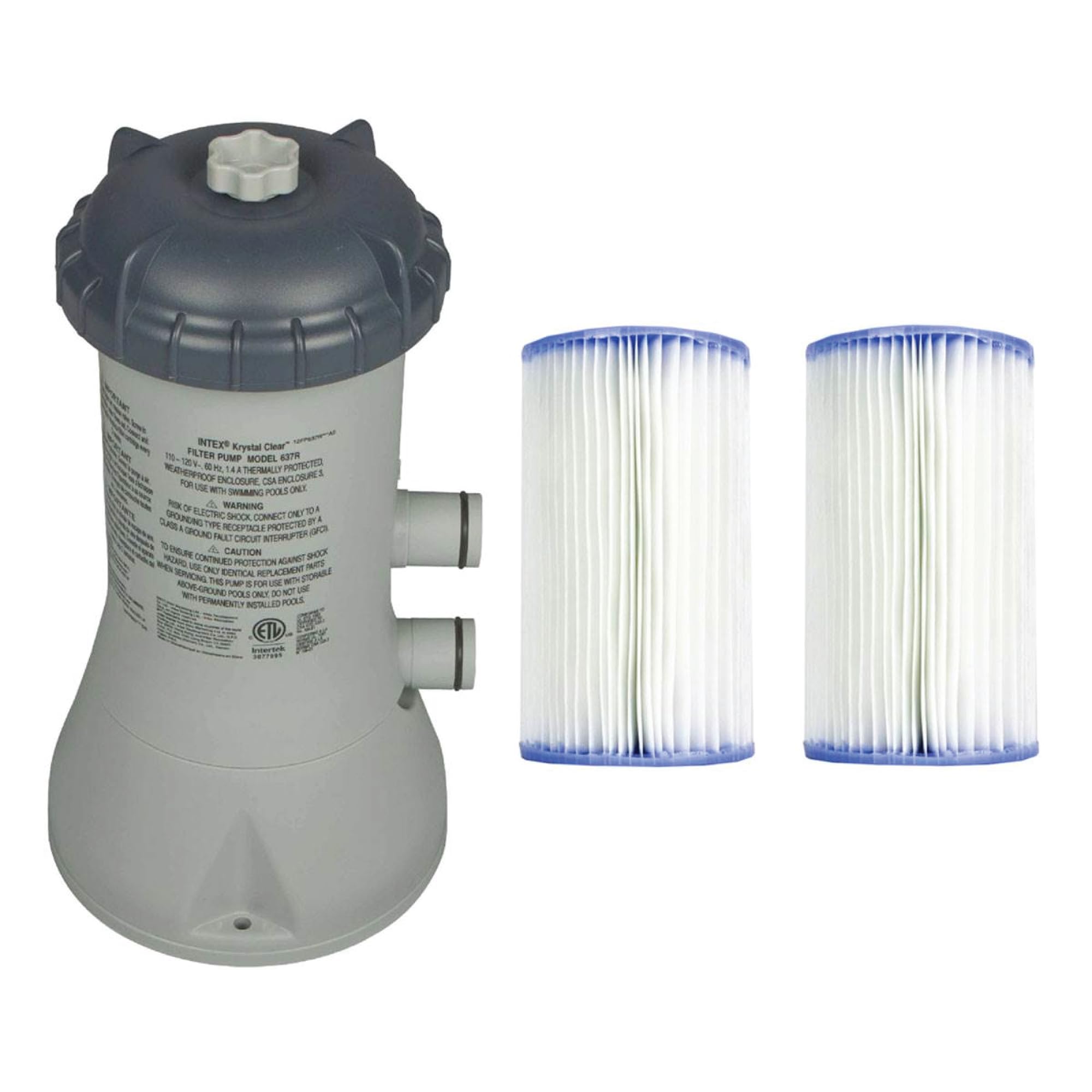 INTEX C1000 Krystal Clear Cartridge Pool Filter Pump - 1000 GPH Flow Rate for Above Ground Pools | Includes Type A Filter Cartridges | Perfect for Backyard Swimming, Summer Water Fun & Easy Pool Maintenance