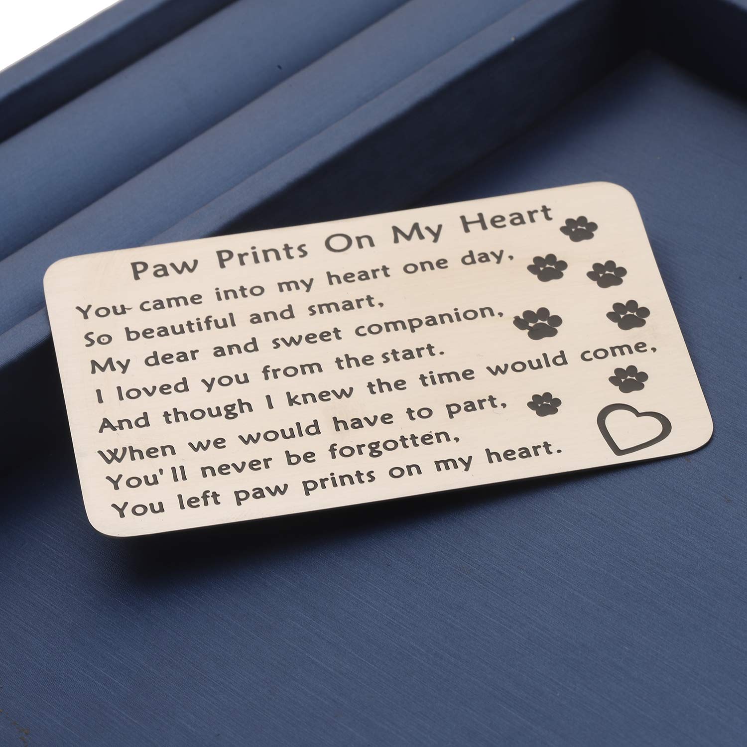 Pet Memorial Jewelry - Paw Print Wallet Card for Pet Loss Sympathy Gift | Pet Owner Keepsake for Comfort & Remembrance