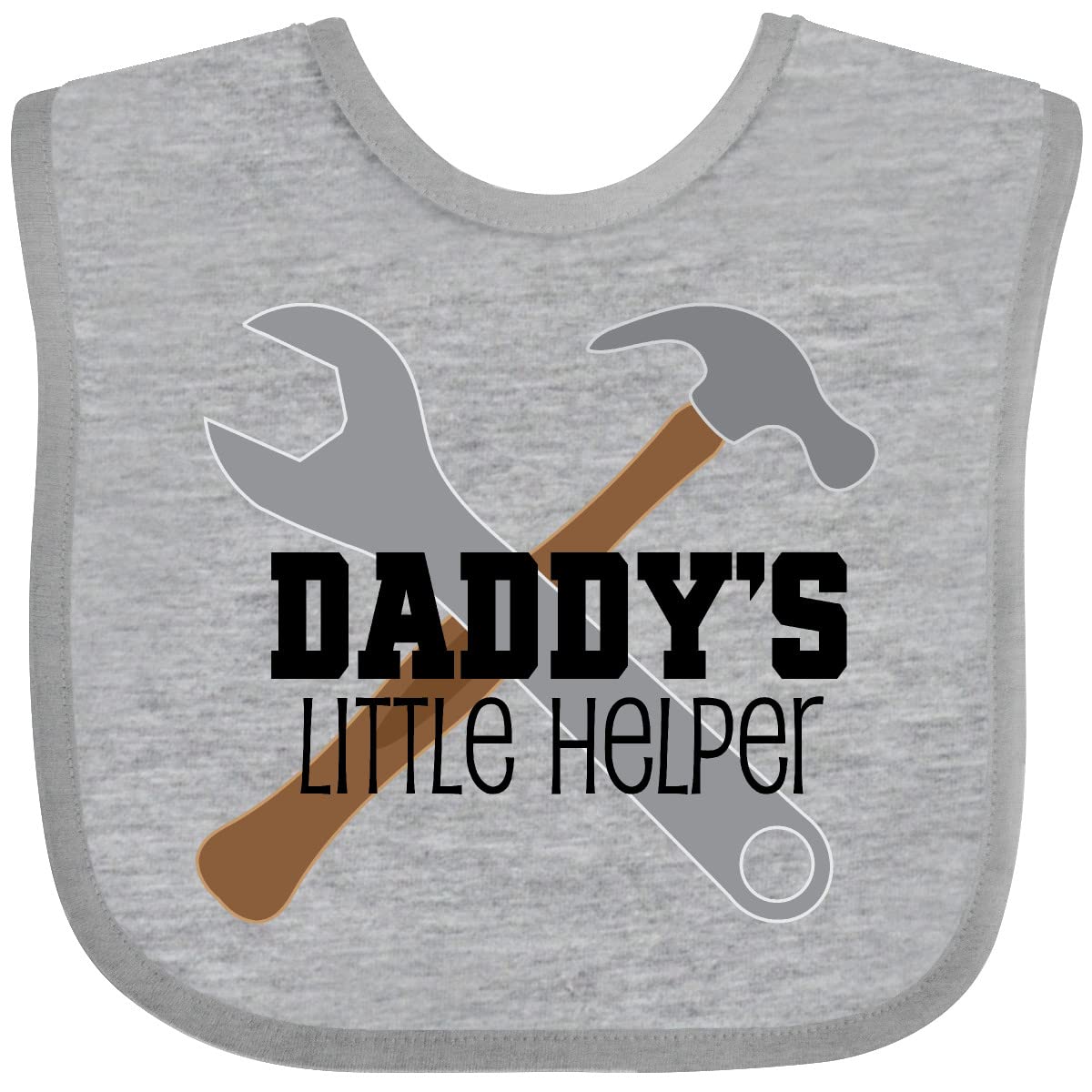 Inktastic Daddy's Little Helper Tool Set Baby Bib - Funny Construction Themed Drool Bib for Infants & Toddlers - Perfect for DIY Dads, Baby Showers, and Playtime