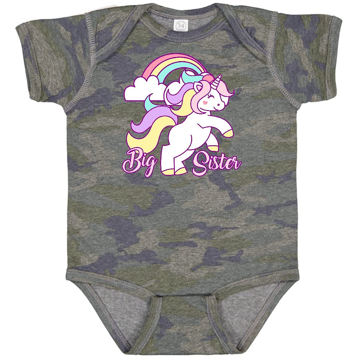 Inktastic Big Sister Unicorn Baby Bodysuit - Cute Unicorn Onesie for Newborn Girls - Perfect Big Sister Gift for Baby Showers & Sibling Announcements