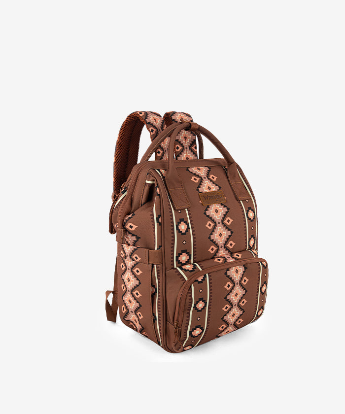 Wrangler Aztec Southwestern Print Diaper Bag - Stylish Baby Essentials Organizer for Travel, Outings & Daily Use
