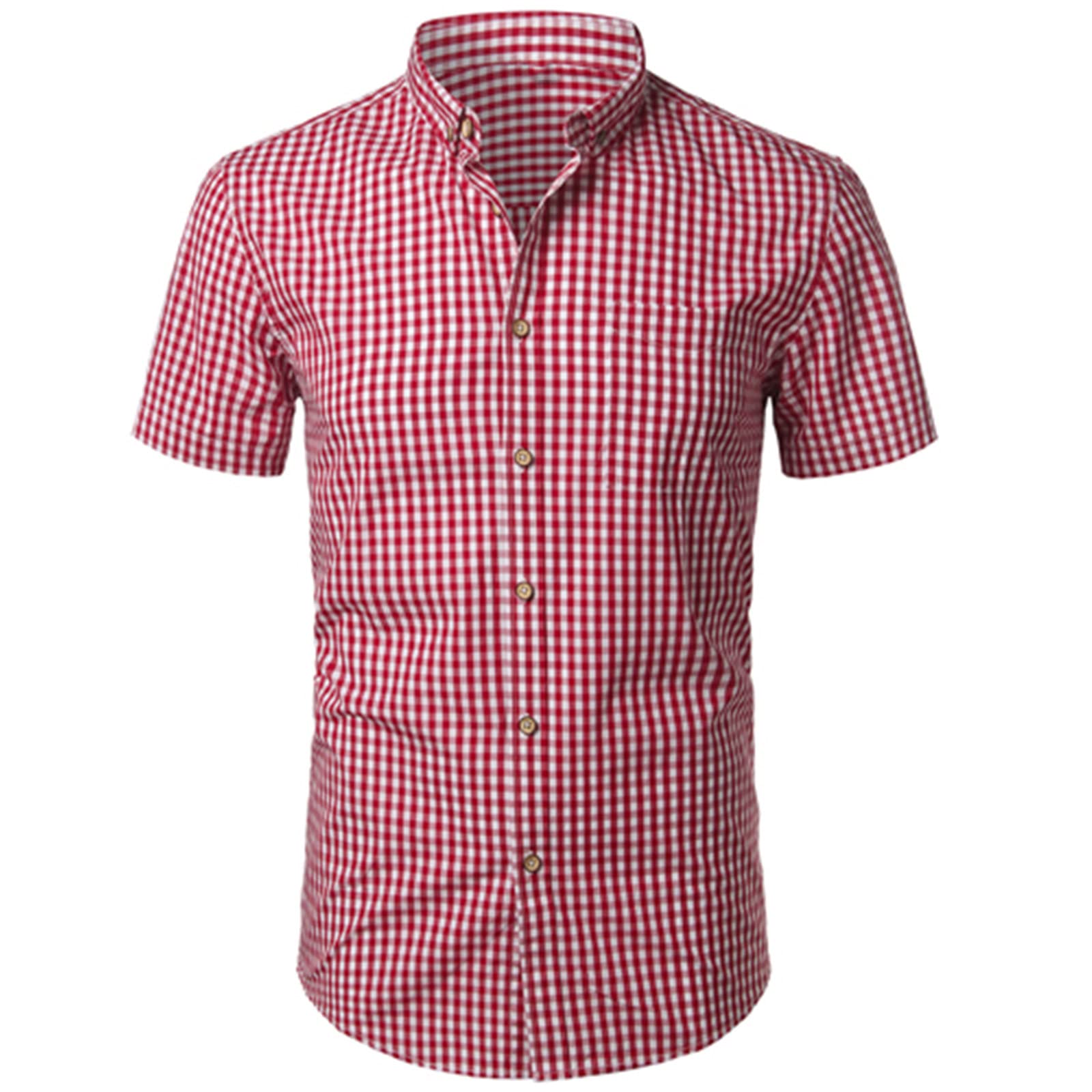 Men's Slim Fit Cotton Plaid Shirt - Business & Casual Wear