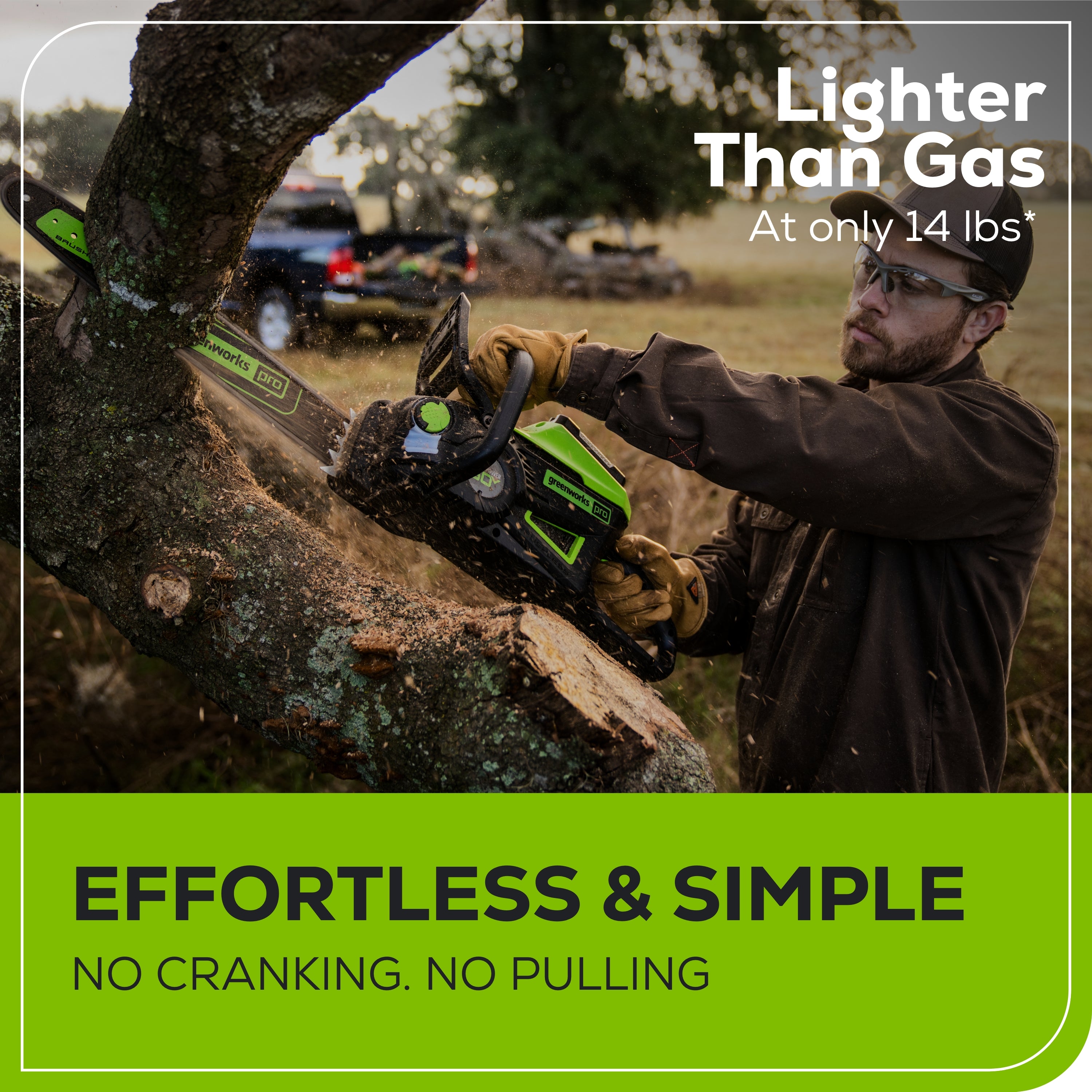 60V 18-Inch Cordless Battery Chainsaw 2000W Power (Tool Only) - Perfect for Tree Trimming, Firewood Cutting & Landscaping