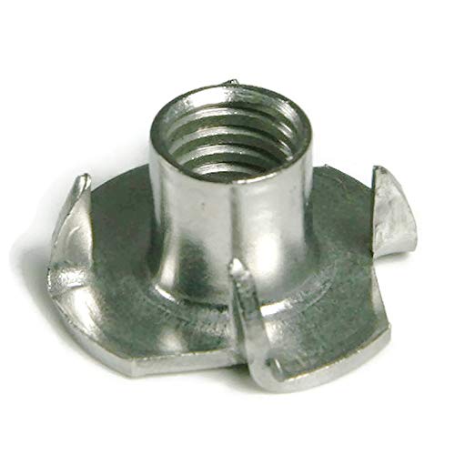 316 Stainless Steel T-Nuts - Marine Grade 10-32 Thread 3-Prong Tee Nuts (Pack of 250) - Perfect for Boat Building, Furniture Assembly & Industrial Applications