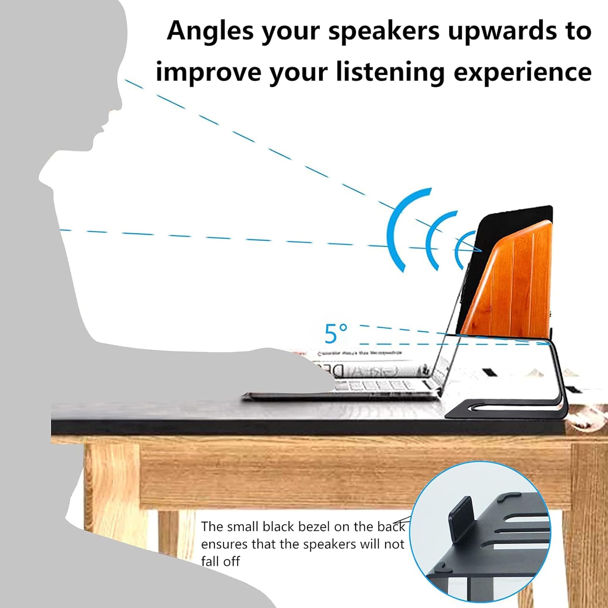Premium Metal Desktop Speaker Stands for Small & Medium Bookshelf Speakers - Studio Monitor Stand with Anti-Vibration Design | Perfect for Home Studio, Gaming Setup & Office Workspace (Model: B061-SST-04)
