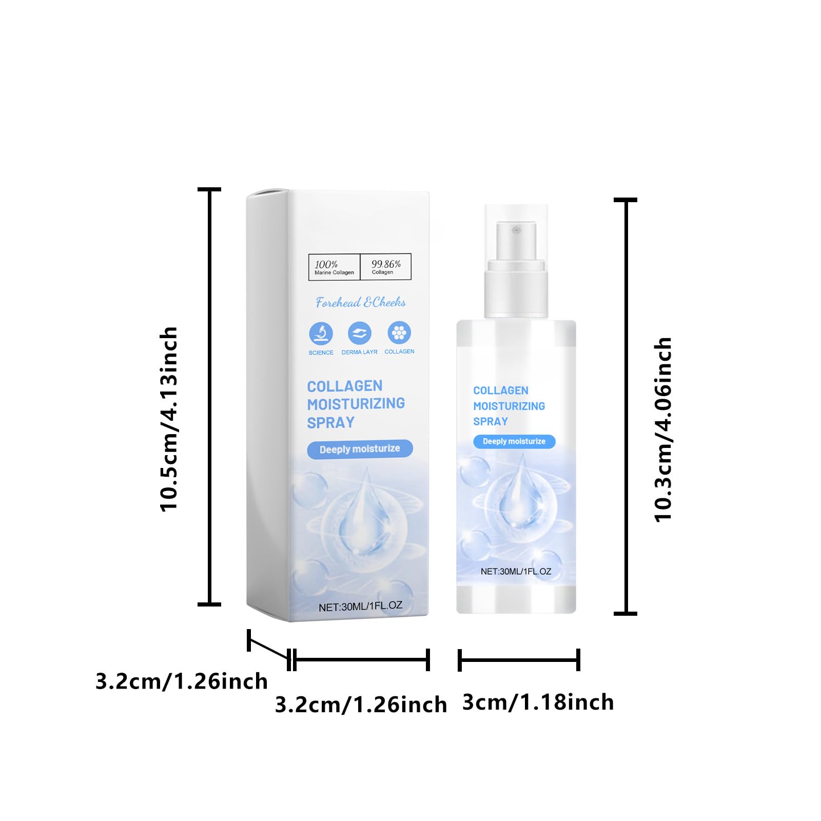 Collagen Moisturizing Face Spray for Fine Lines & Wrinkles - Anti-Aging Forehead Care, Skin Firming & Hydration - Daily Use for Dry Skin, Makeup Setting & On-The-Go Refreshment