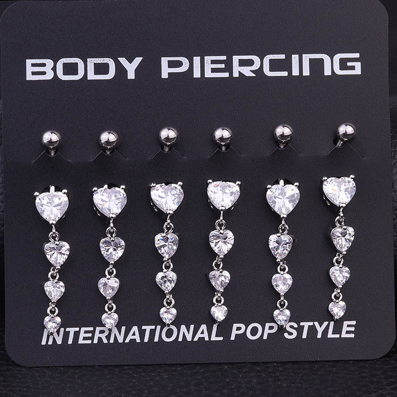Hypoallergenic Dangle Heart Belly Button Ring | HSBR18605 | Perfect for Sensitive Skin & Trendy Outfits