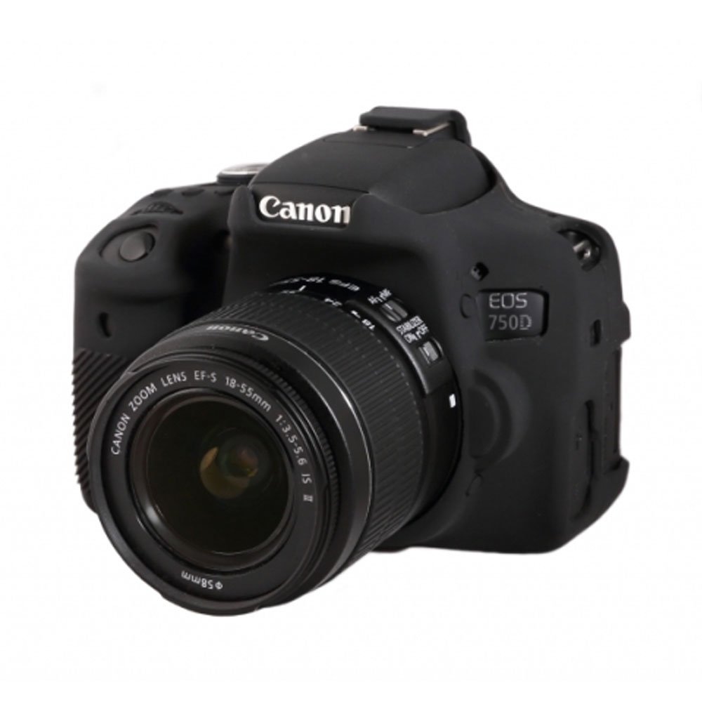 EasyCover EA-ECC750DB Protective Case for Canon EOS 750D / Rebel T6i DSLR Camera (Black) - Durable Shell with Precise Cutouts for Travel & Outdoor Photography