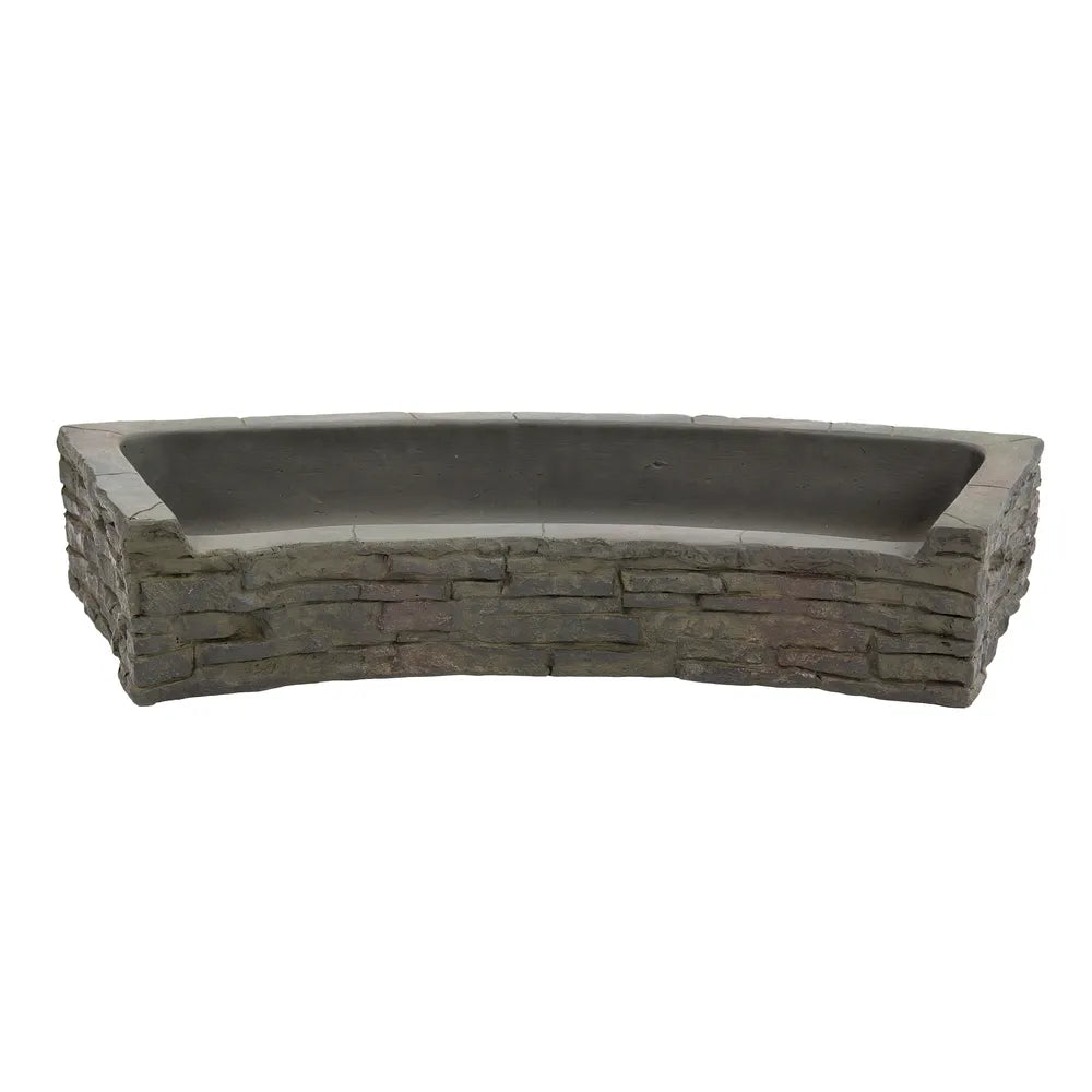 Front Spill Curved Stacked Slate Wall Topper - Natural Stone Decorative Fence Cap for Outdoor Garden & Patio Landscaping