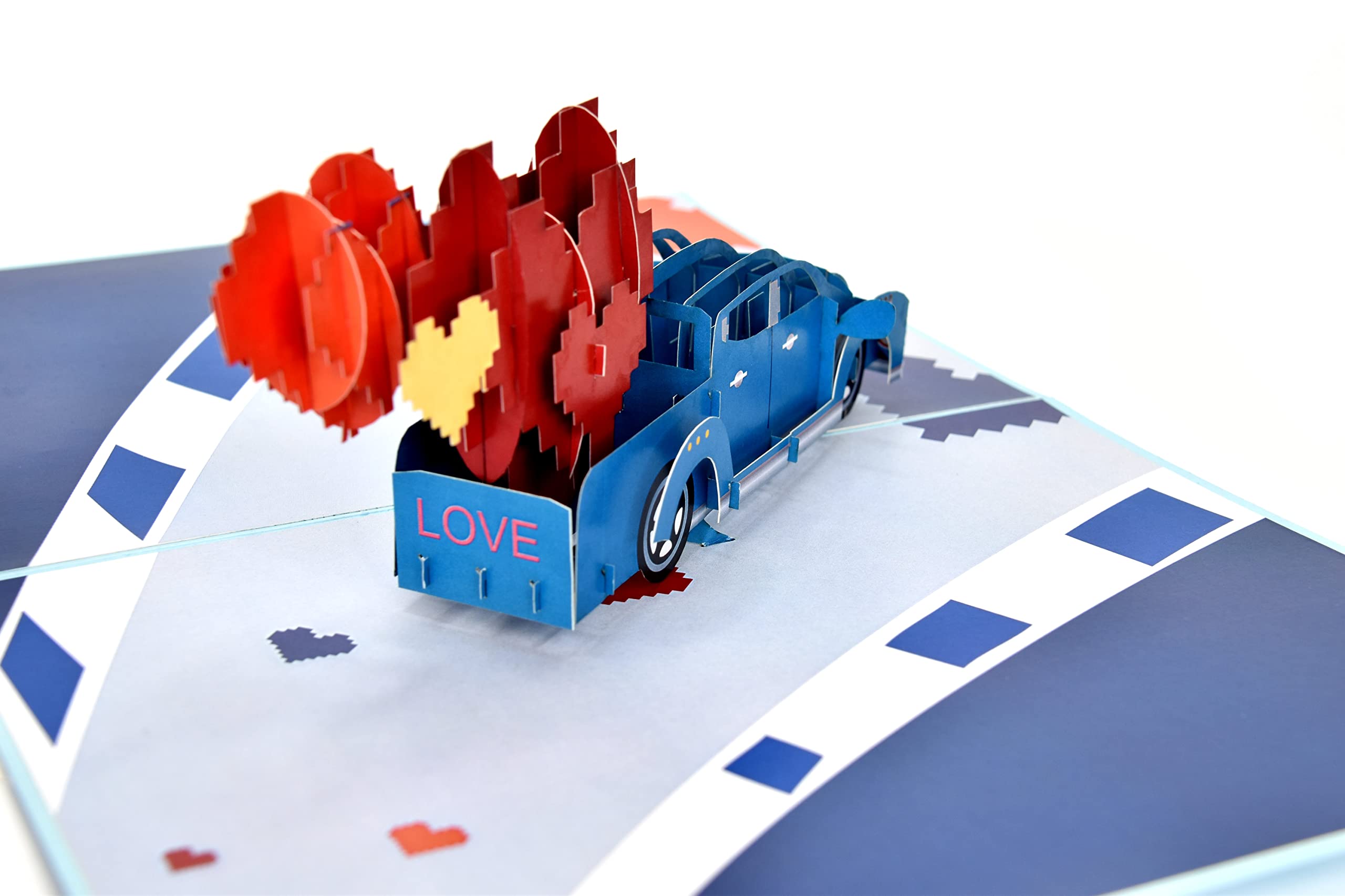 3D Pop Up Truck Birthday Card - Love, Valentine's Day, Anniversary & Retirement Greeting Card | Perfect for Romantic Gifts, Couples Celebrations & Special Occasions