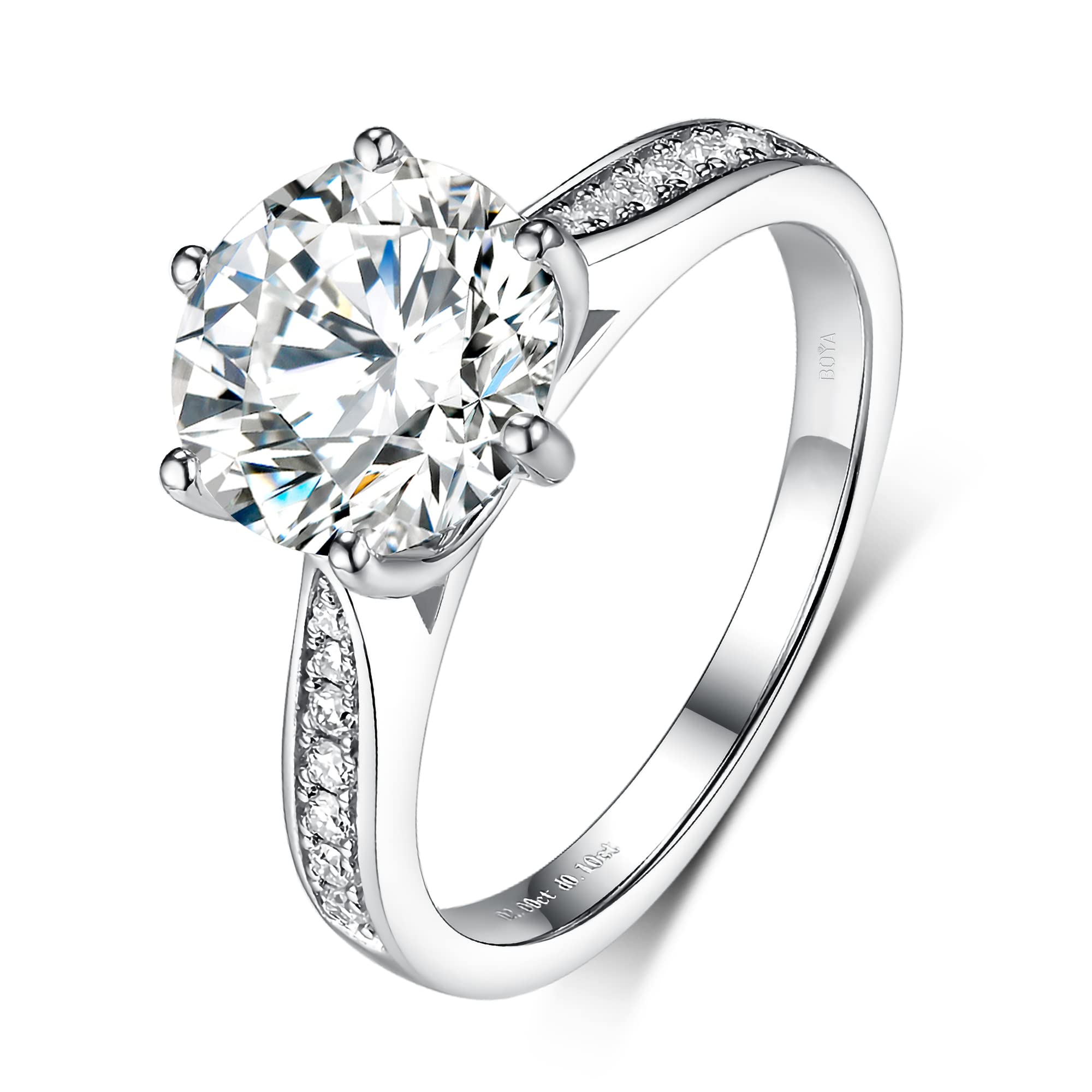 Exquisite 18K Platinum Moissanite Diamond Engagement Ring for Women - D Color VVS1 Clarity Handmade Wedding Band, Anniversary Promise Ring Jewelry Gift | Perfect for Proposals, Weddings & Romantic Occasions
