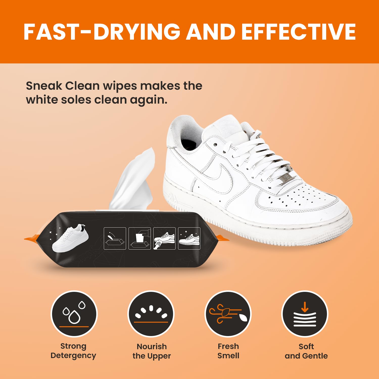 Aro Kleen Premium Shoe Cleaner Wipes - 100 Pack | Effective Dirt & Stain Remover for Sneakers, Suede & Sports Shoes | Instant Shine & Protection | Perfect for Gym, Travel & Everyday Shoe Care