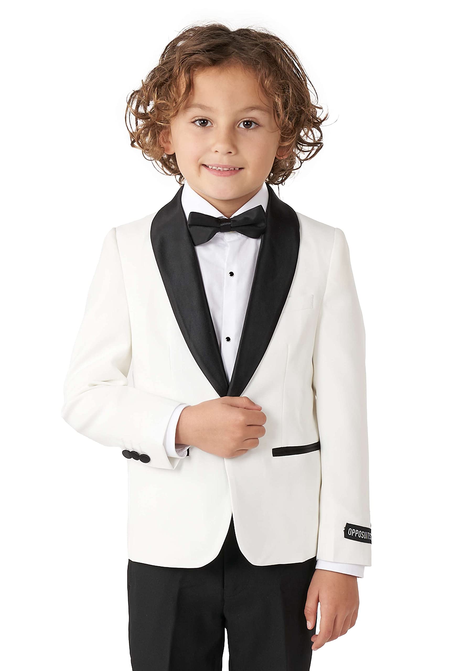 Opposuits Boys Formal Tuxedo Suit Set - Premium Slim Fit Blazer, Pants & Bow Tie - Kids Dress Up Outfit for Weddings, Parties & Special Occasions