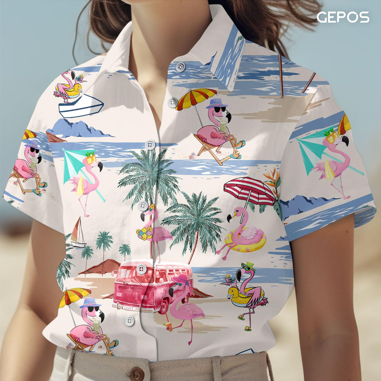 4th of July Hawaiian Shirt for Women - Patriotic Independence Day Shirt, Summer Vacation & Birthday Gift - Perfect for BBQ Parties, Beach Outings & Holiday Celebrations