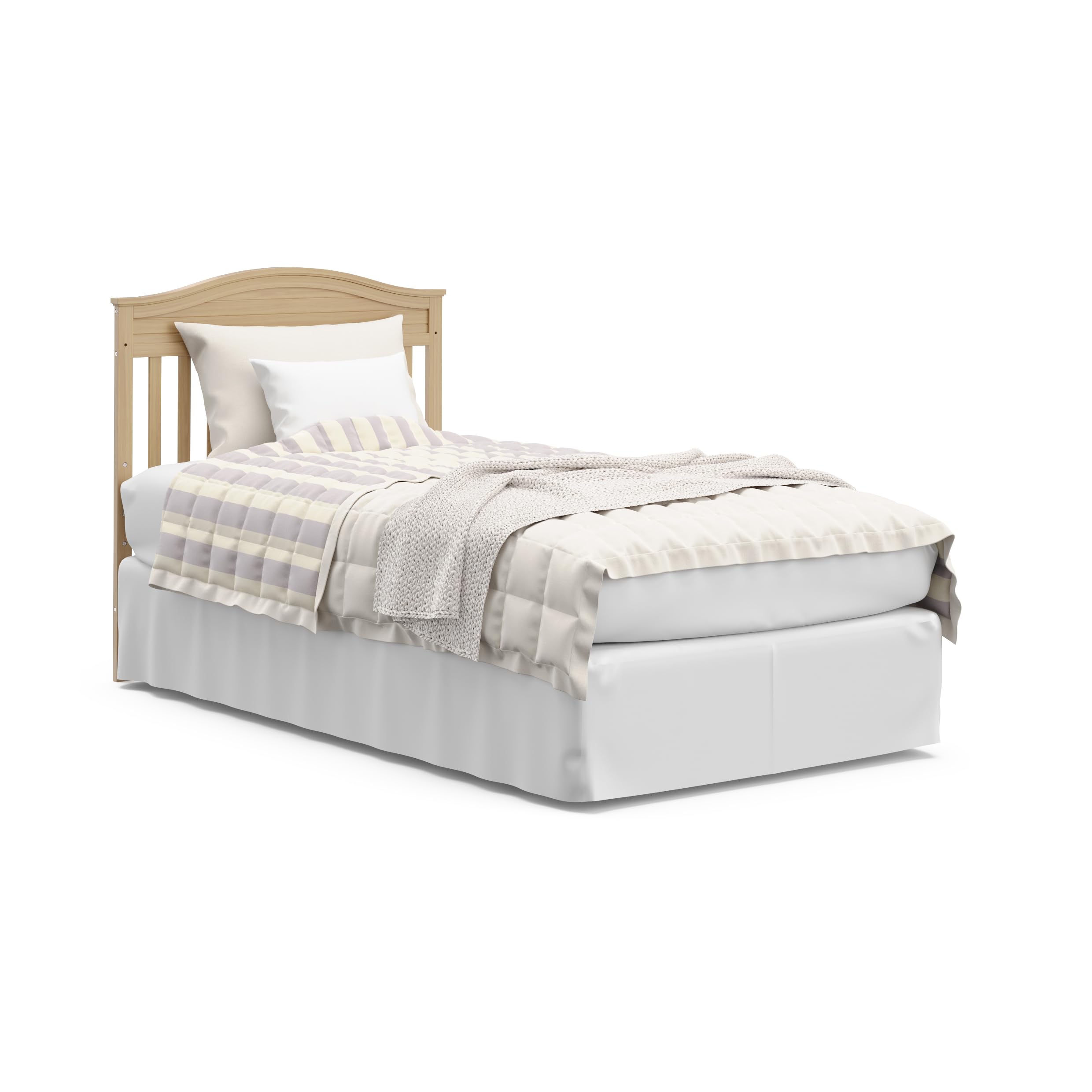 Graco Stella 4-in-1 Convertible Mini Crib with Mattress | Driftwood Finish | Converts to Twin Bed with Headboard & Footboard | Includes 2.5