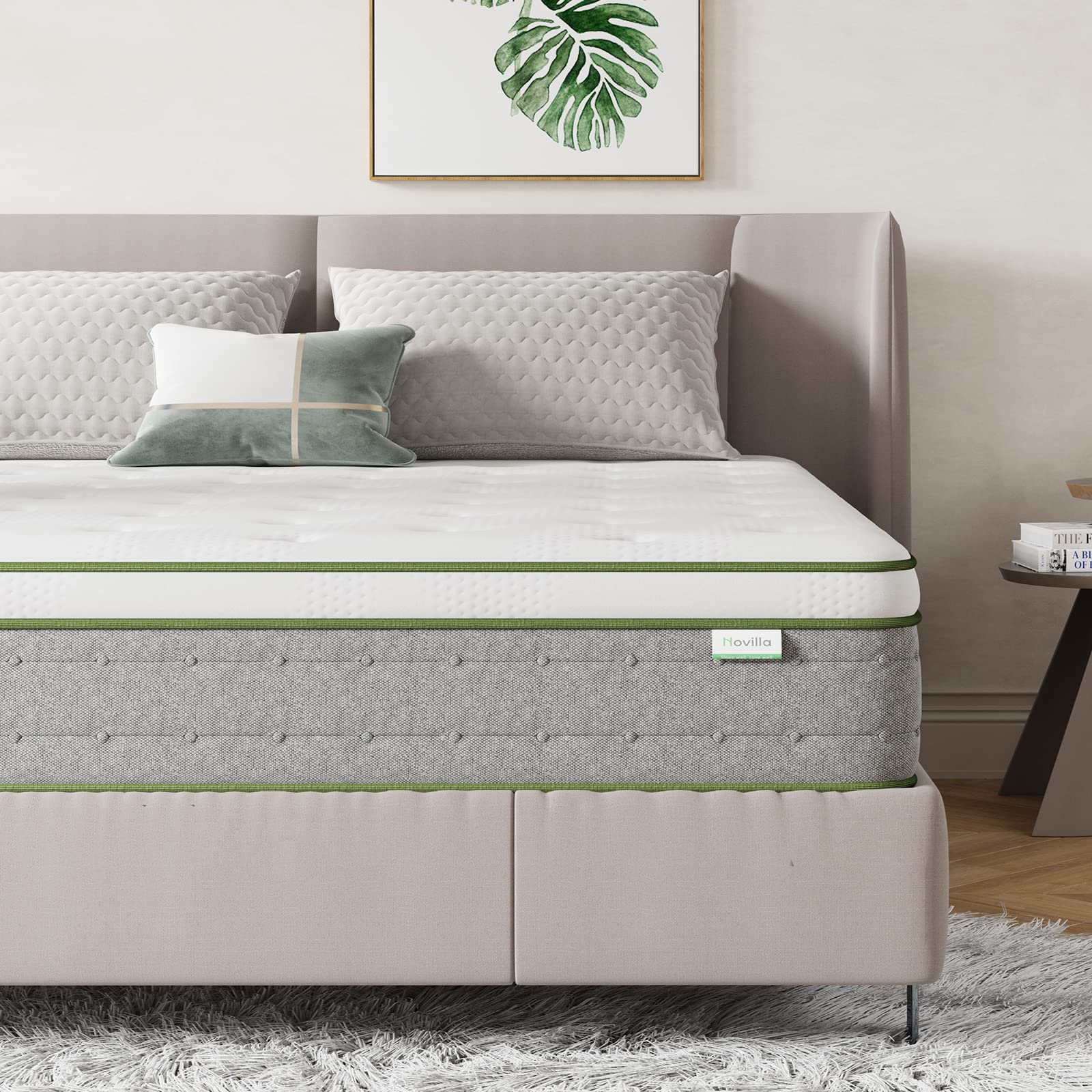Novilla 10 Inch Queen Size Mattress - Gel Memory Foam Hybrid, Medium Firm Pocket Innerspring with Edge Support & Motion Isolation | Cooling Sleep Technology | CertiPUR-US Certified | Perfect for Bedrooms, Guest Rooms & Apartments