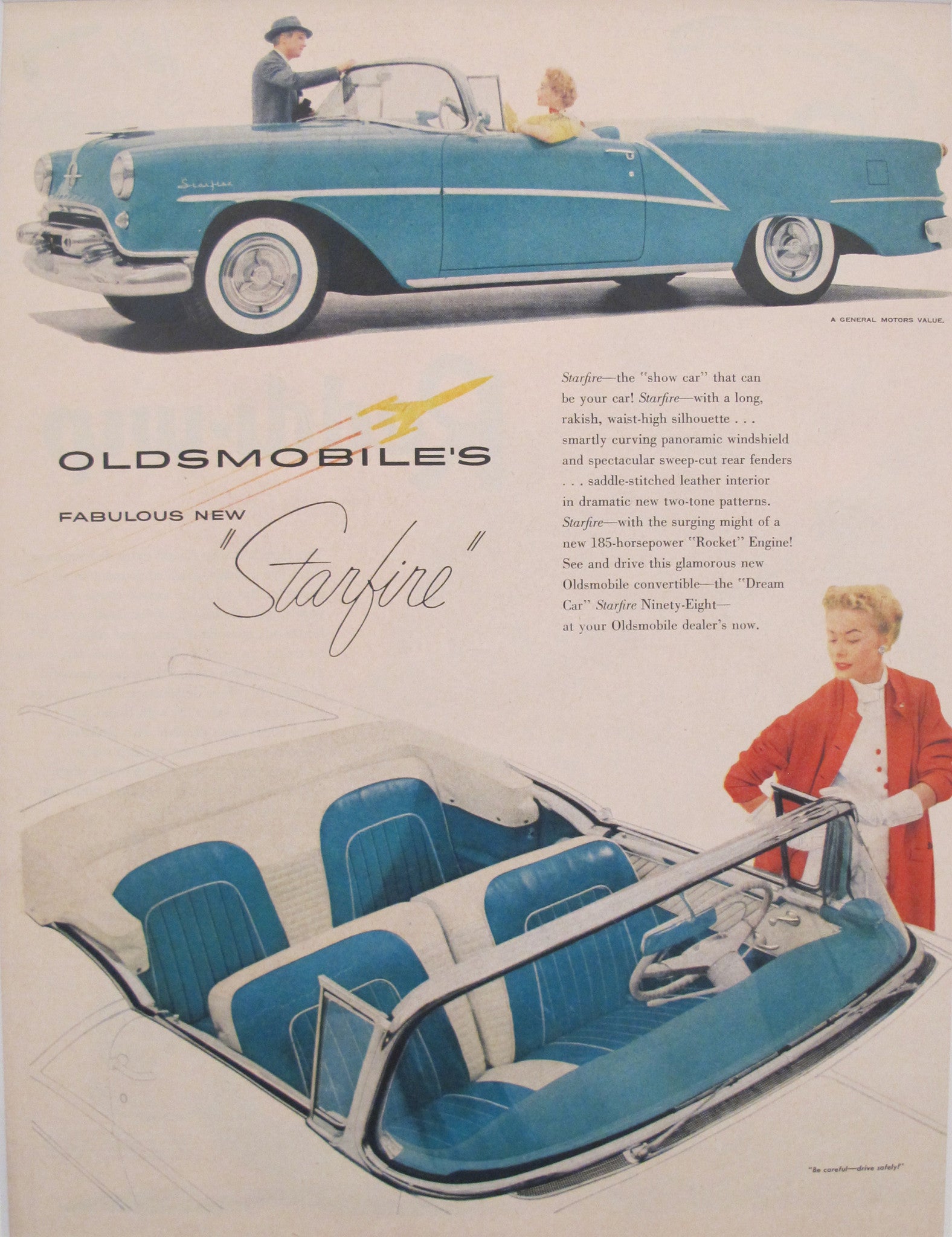 Vintage 1960s Oldsmobile Starfire Car Advertisement - Classic American Automotive Art for Home & Office Decor | Perfect for Car Enthusiasts, Retro Collectors & Mid-Century Modern Decor